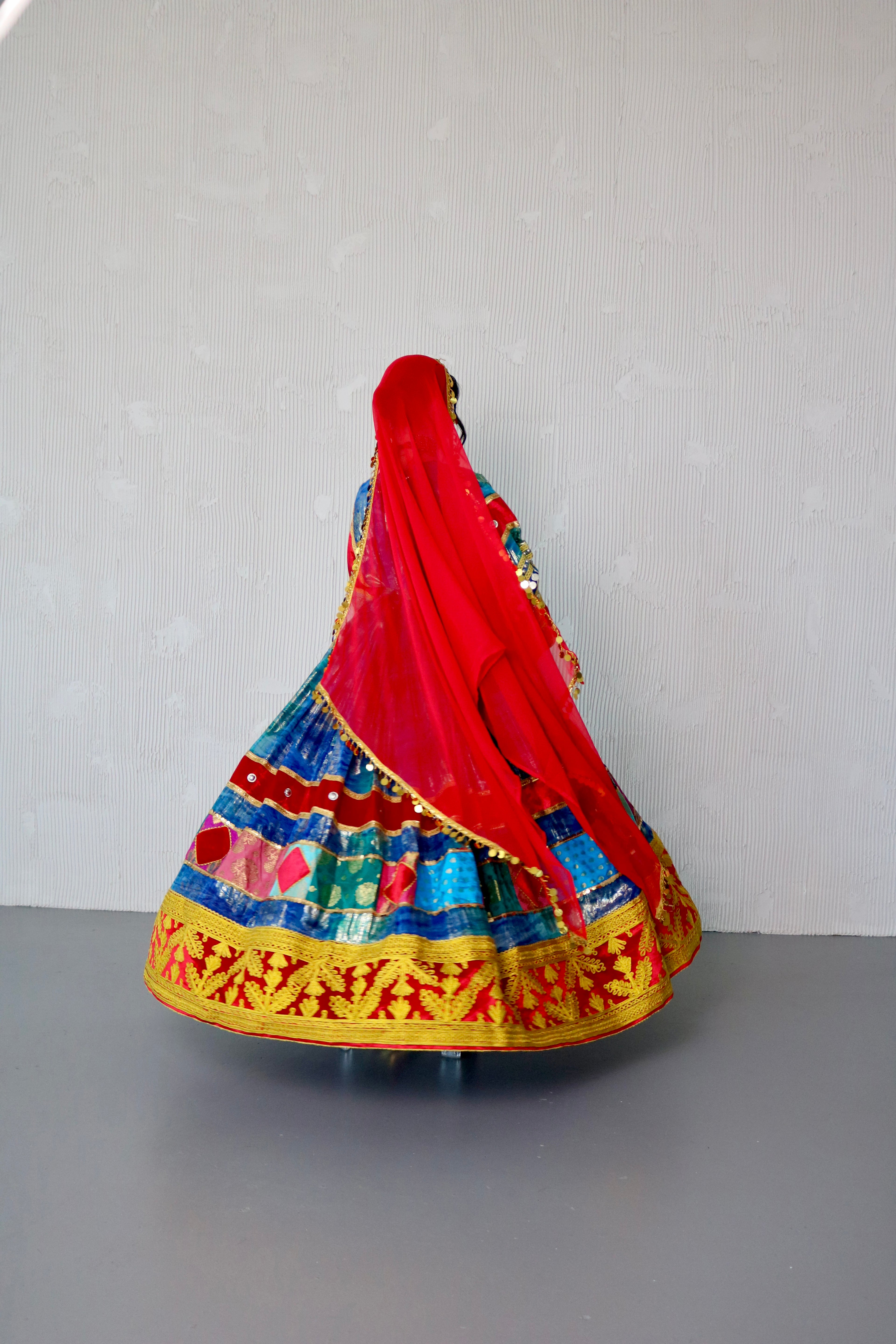 Layma Afghan Kuchi Dress(red/blue)