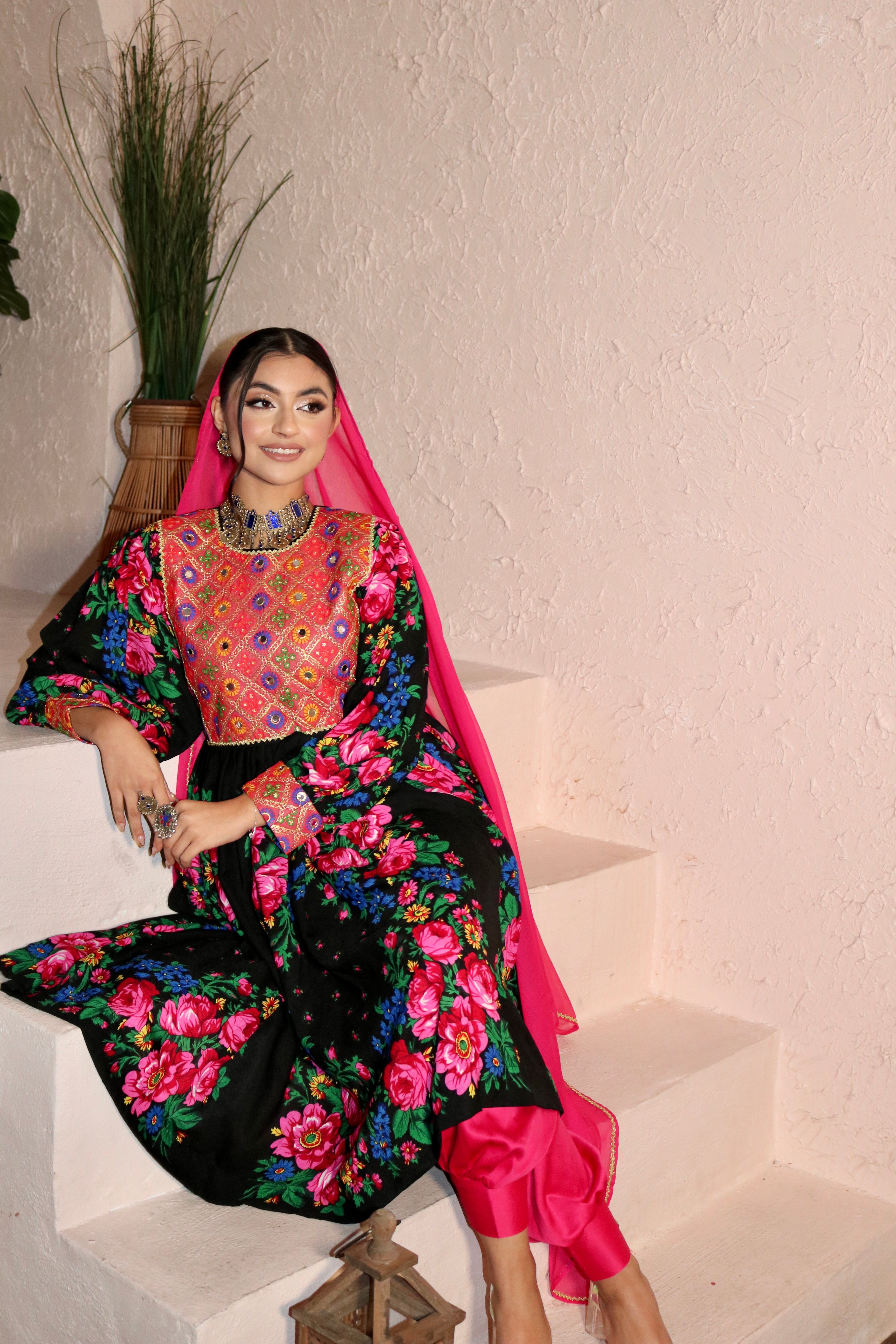 Morsal Afghan Kuchi Dress ( black)