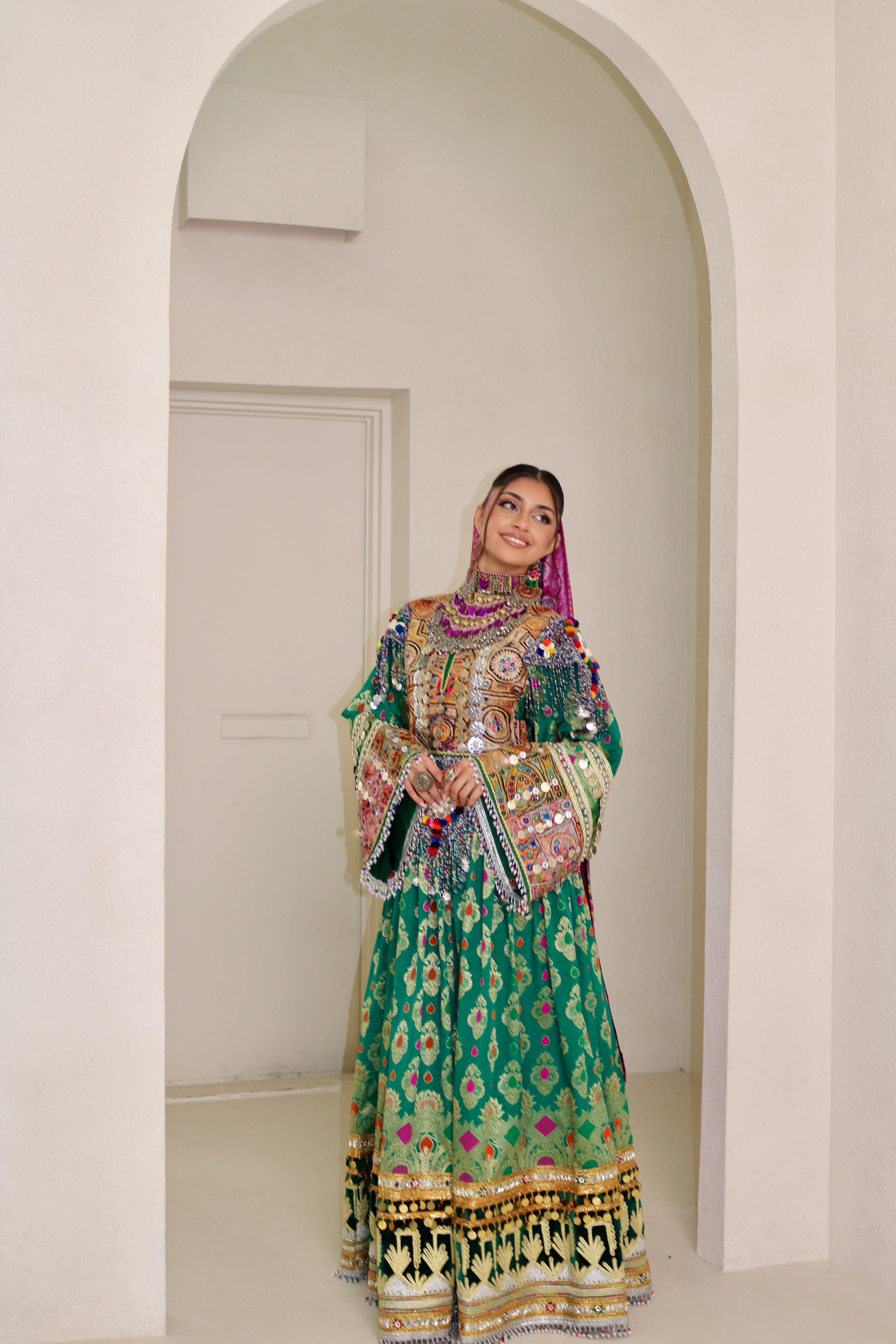 Mursal Afghan Kuchi Dress (green)