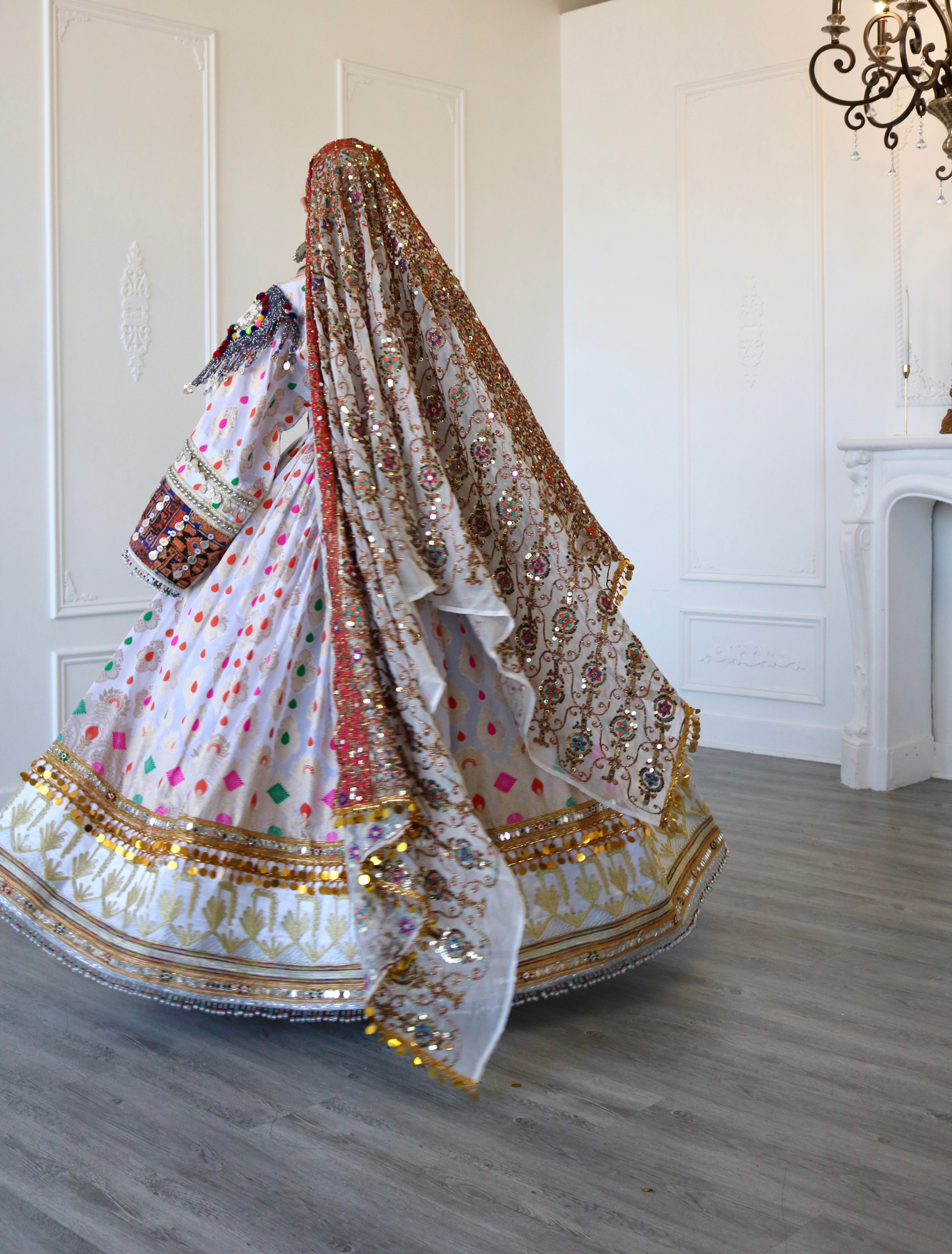 Mursal Afghan Kuchi Dress (white)