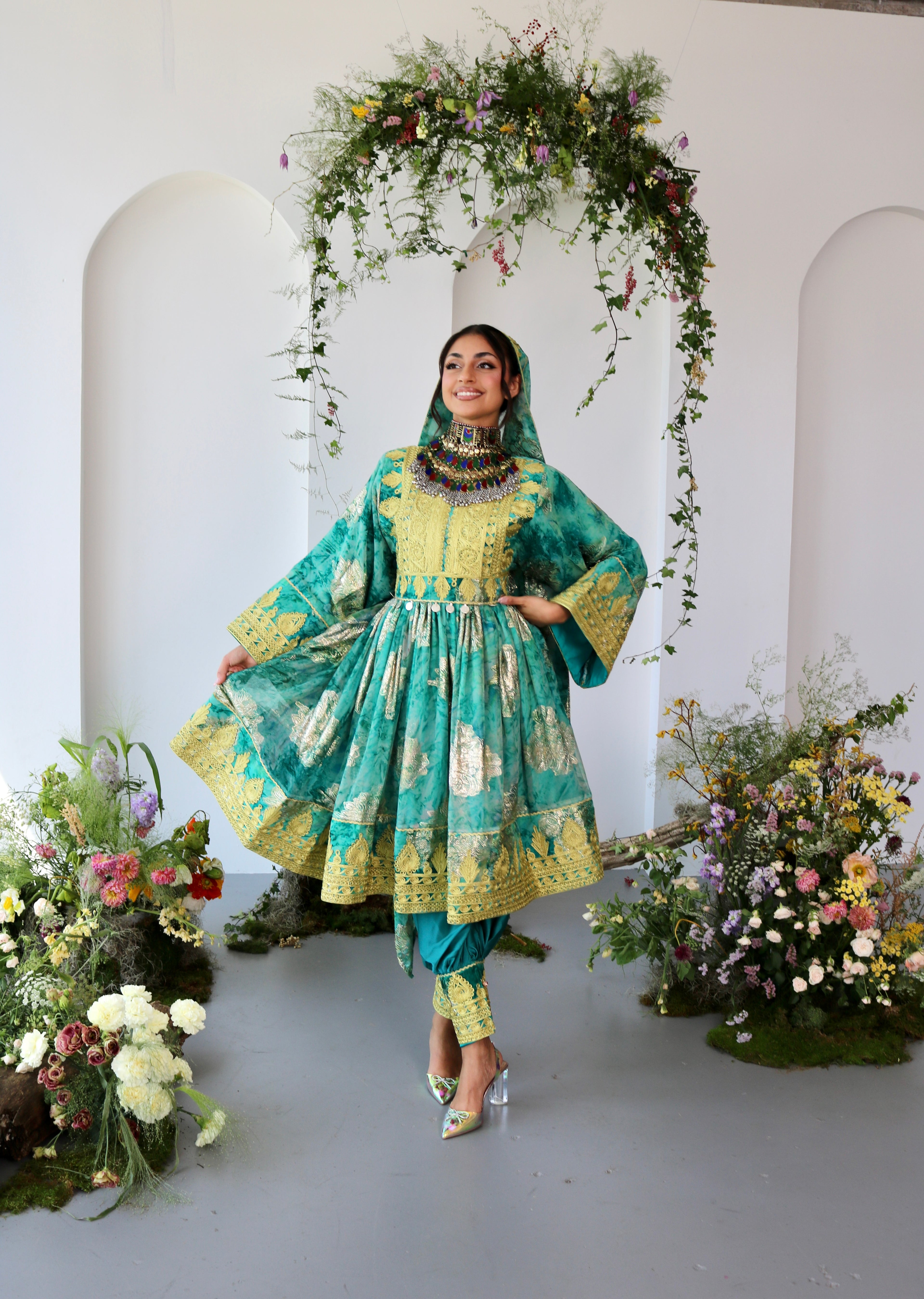 Farah Afghan Kuchi Dress (blue)