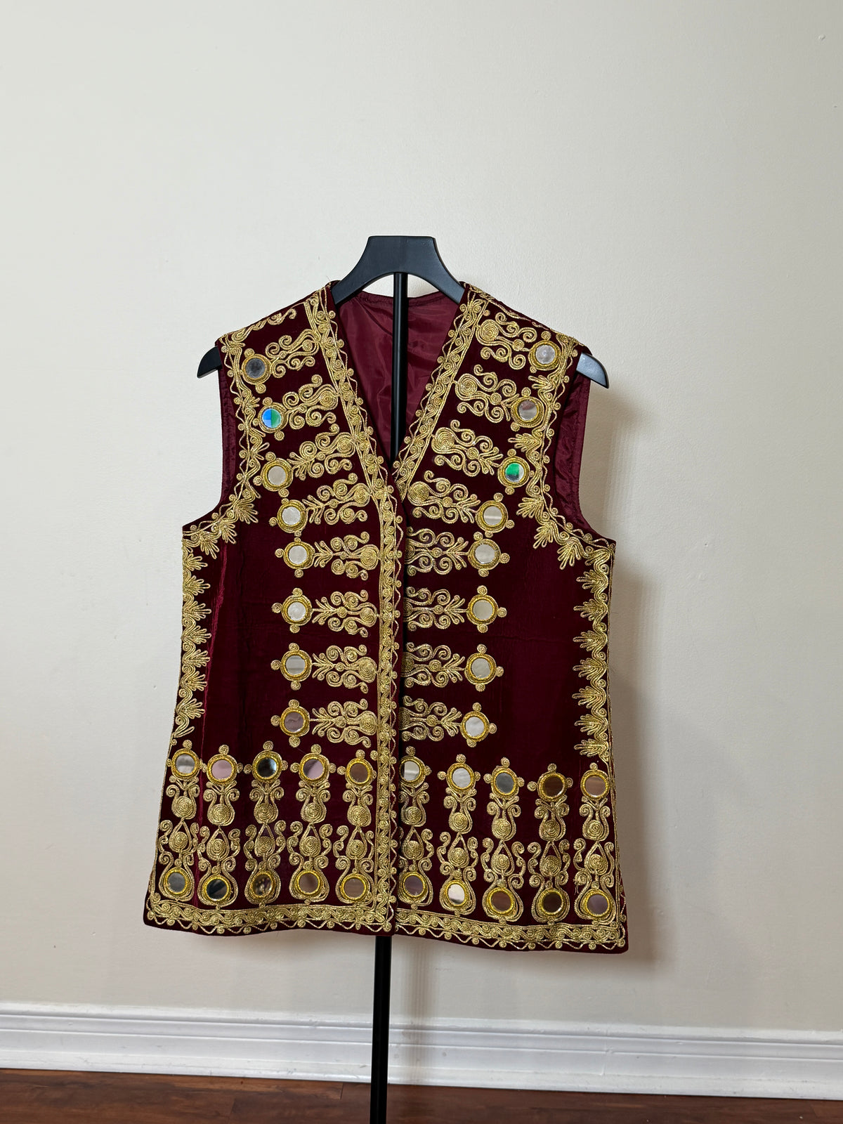 Afghan Kuchi Dress vest maroon