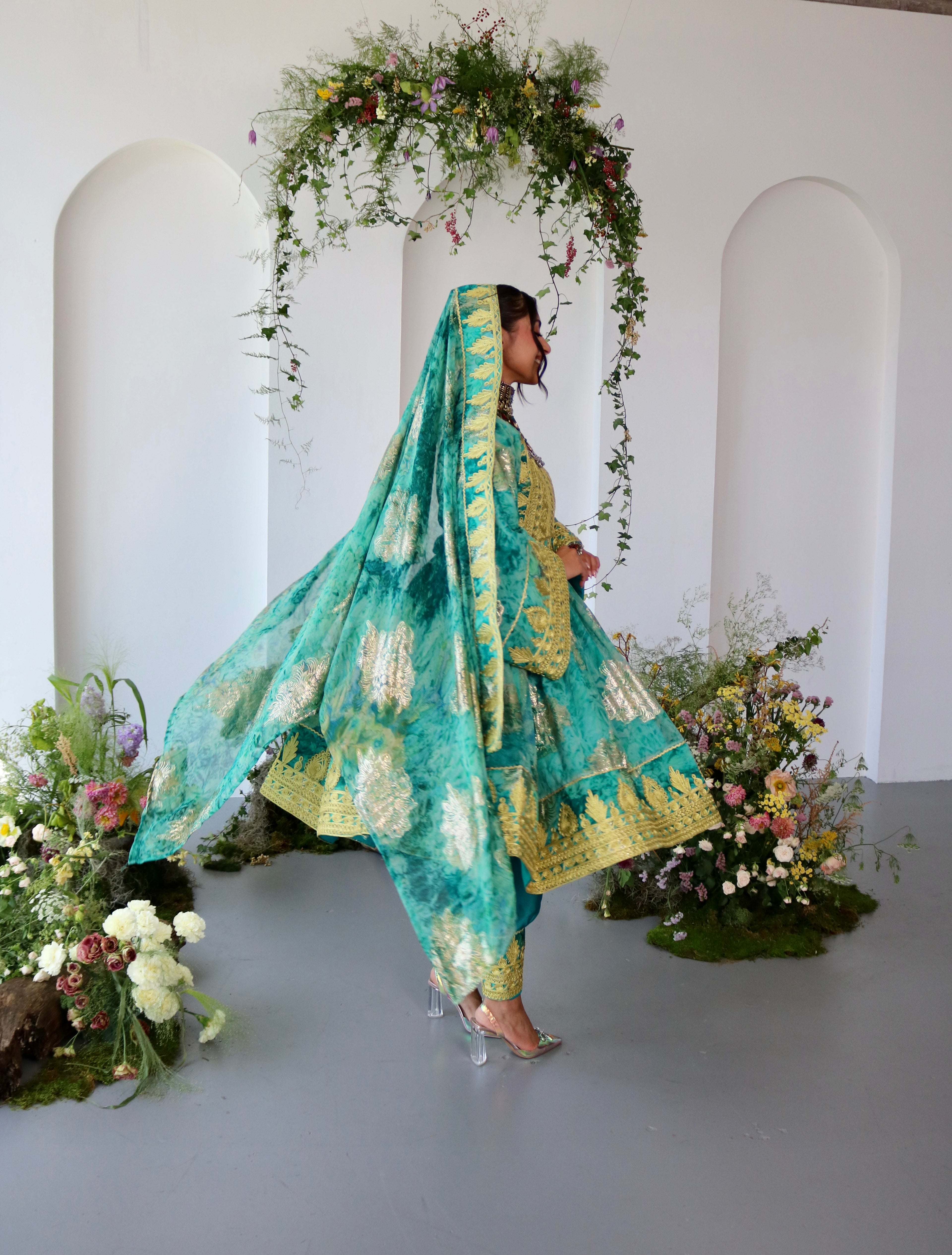 Farah Afghan Kuchi Dress (blue)