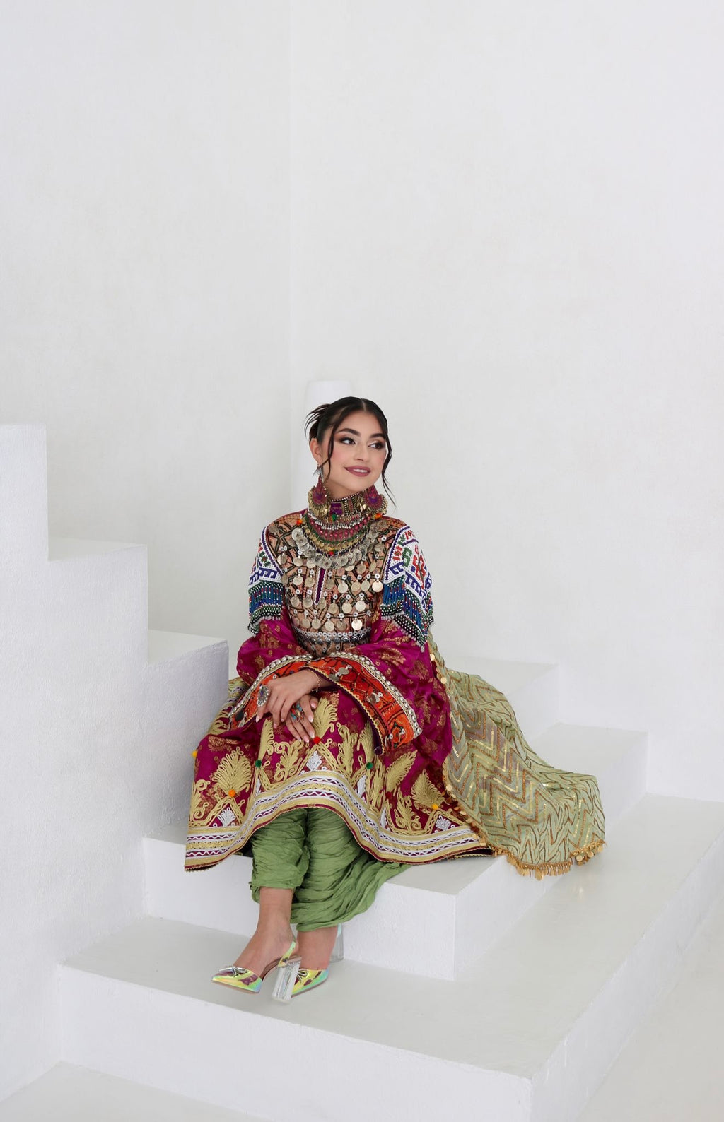 Farzana Afghan Kuchi Dress (purple)