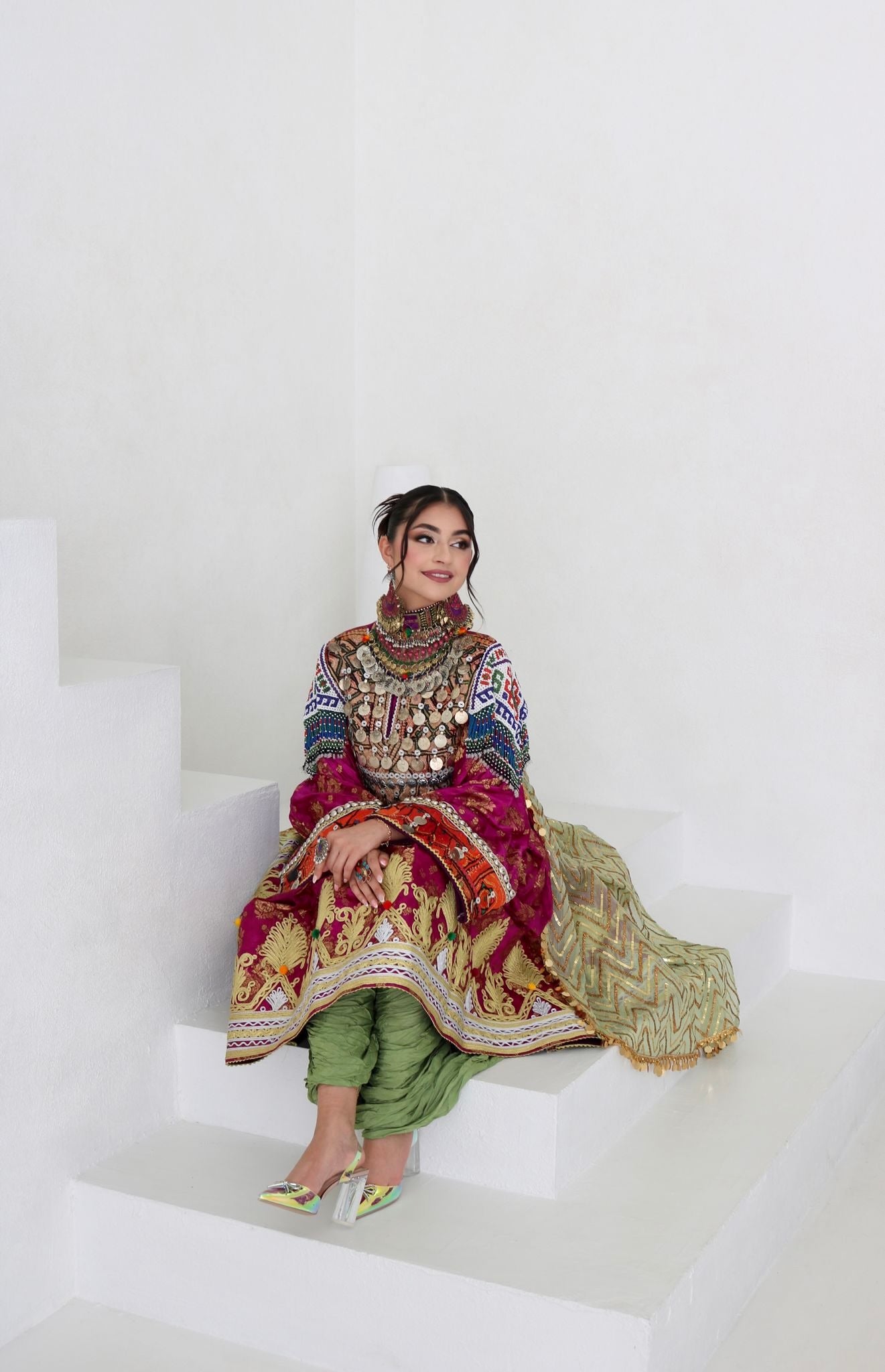 Farzana Afghan Kuchi Dress (purple)
