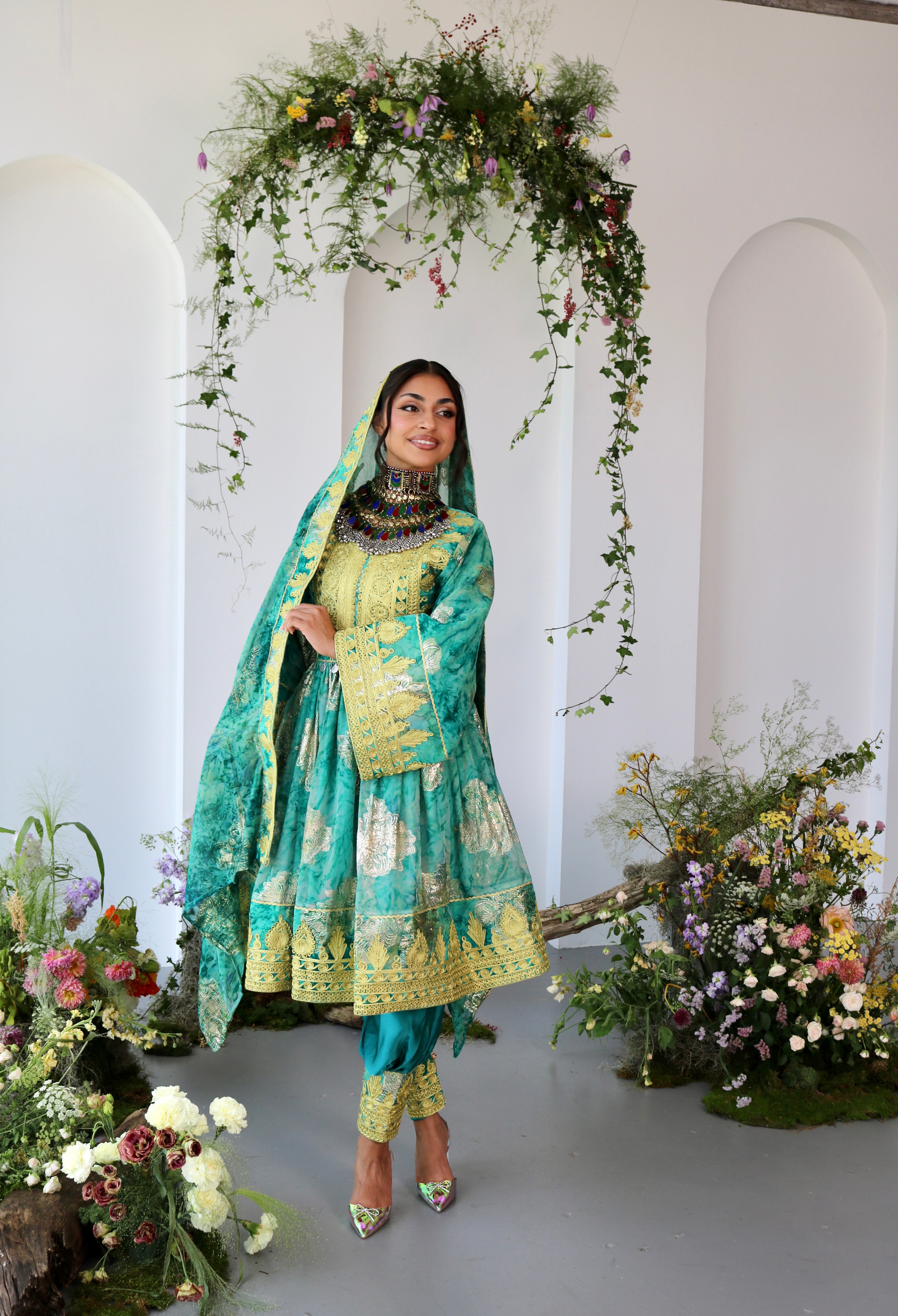 Farah Afghan Kuchi Dress (blue)