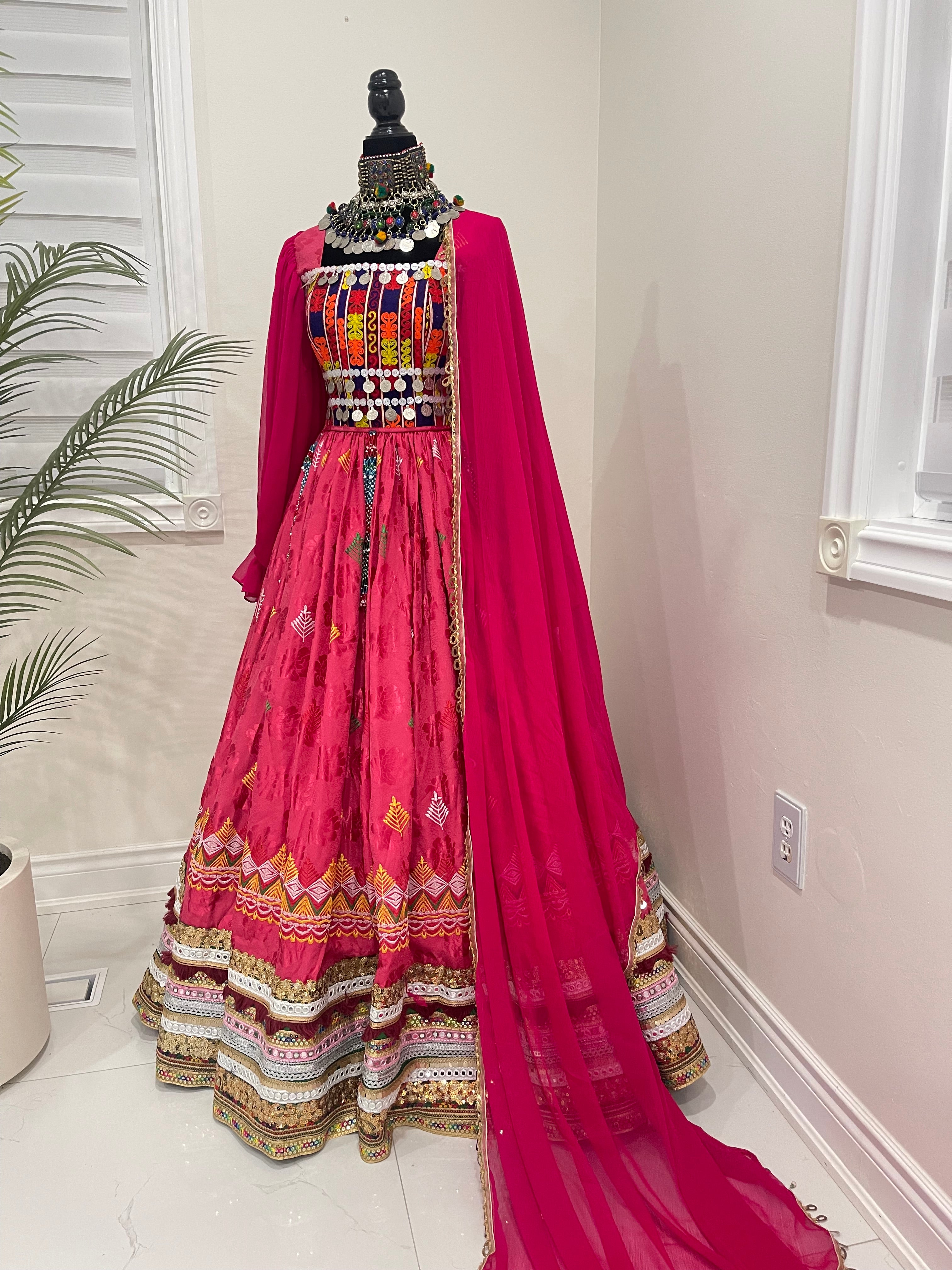 Nelofar Afghan Kuchi Dress - Pink
