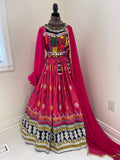 Nelofar Afghan Kuchi Dress- pink