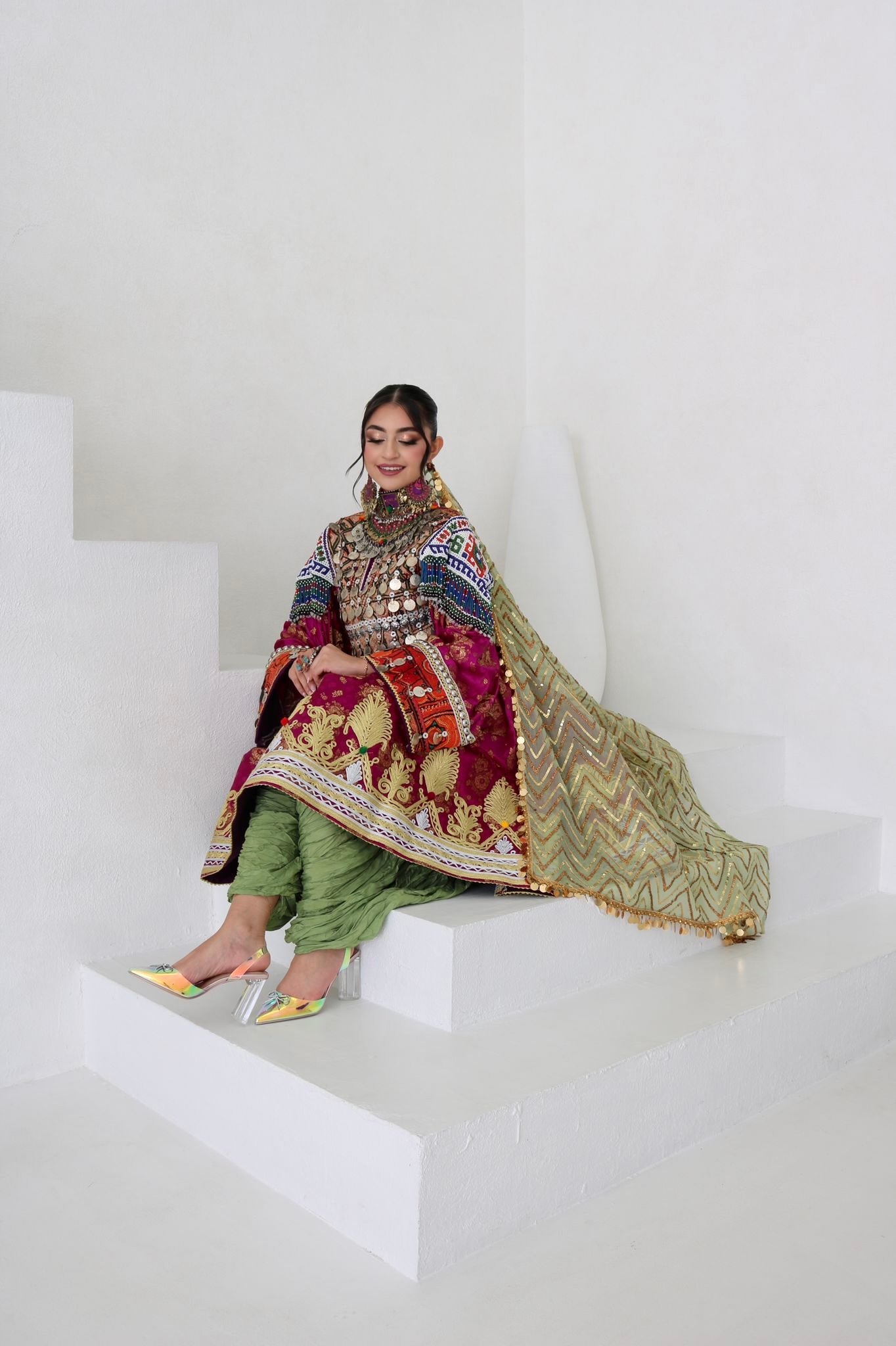 Farzana Afghan Kuchi Dress (purple)