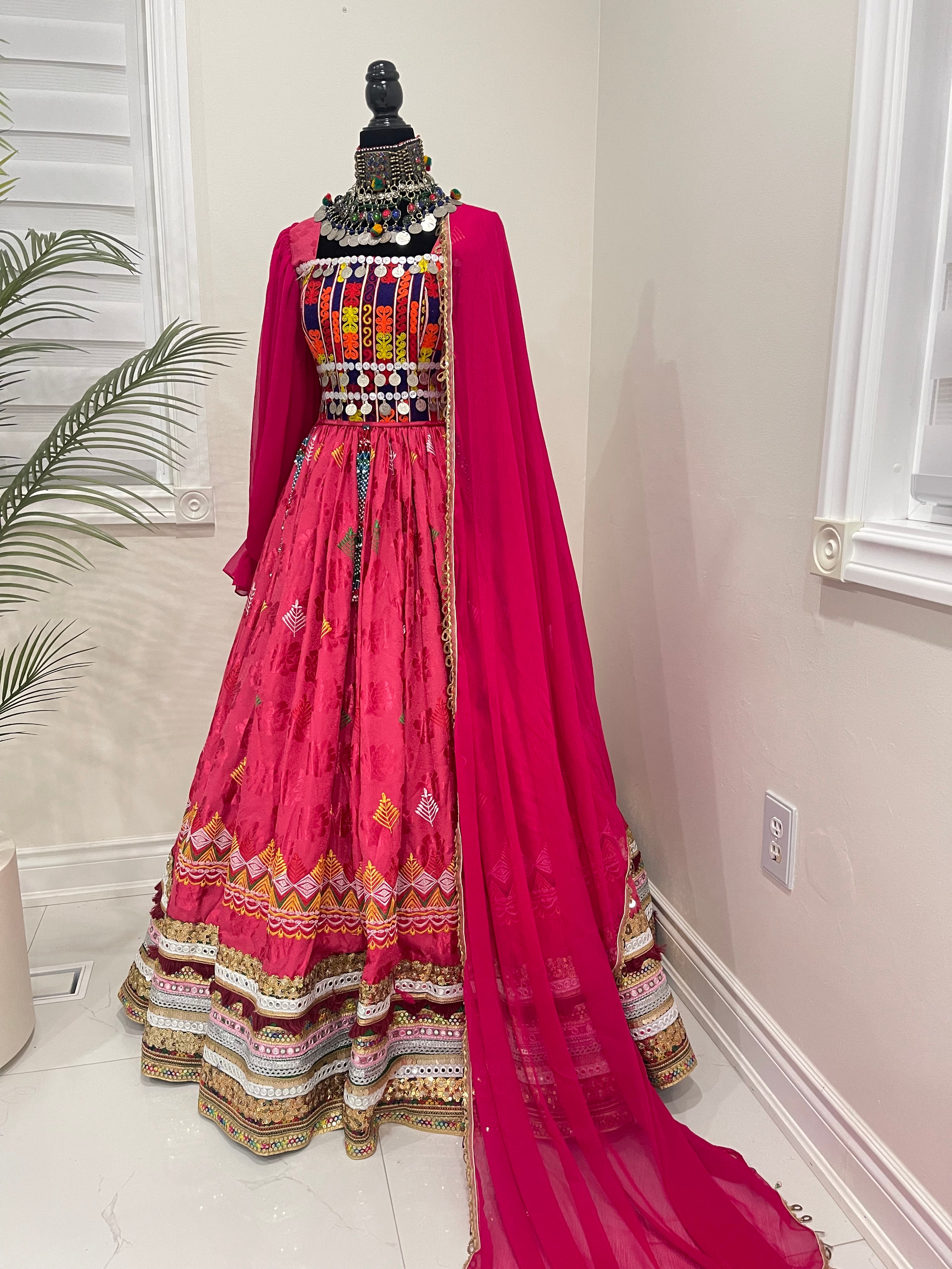 Nelofar Afghan Kuchi Dress - Pink
