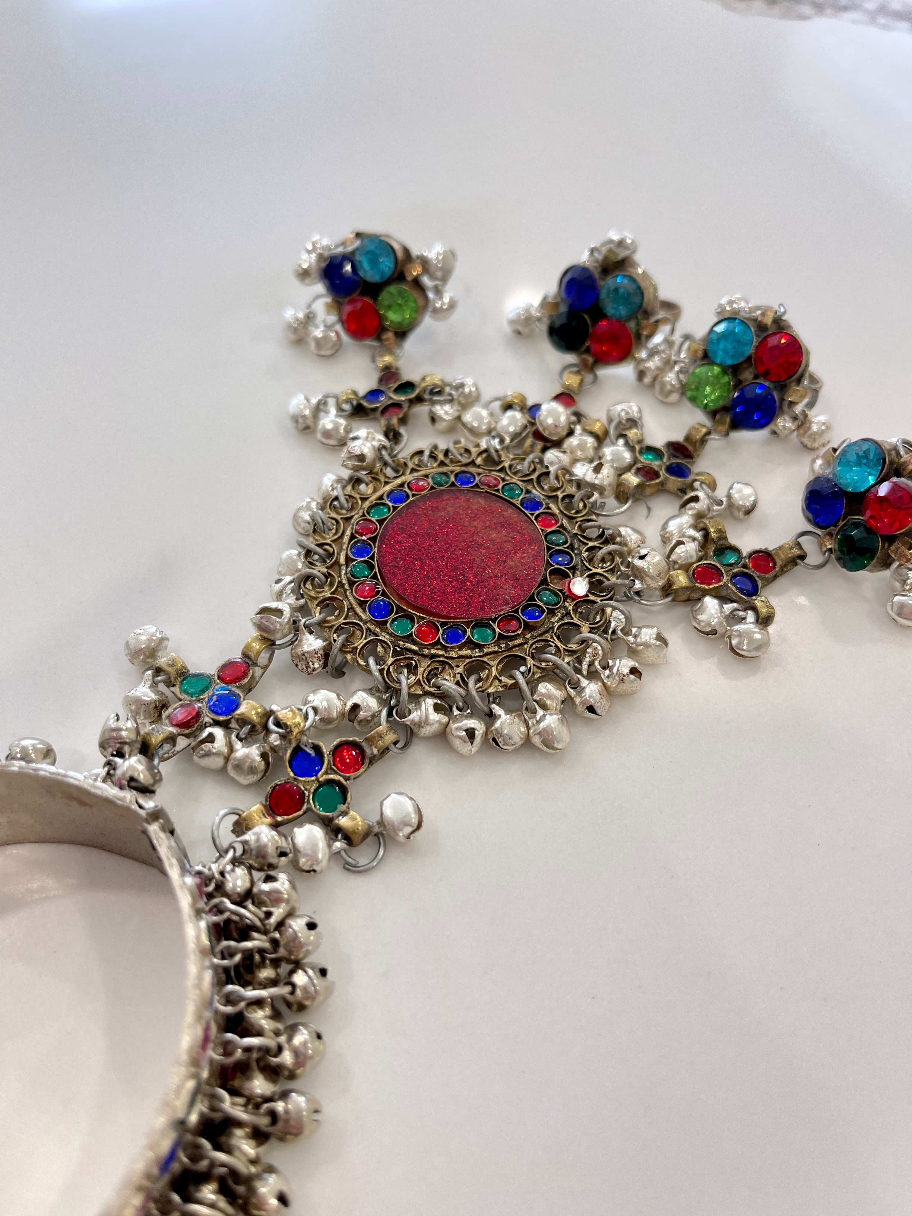 Afghan Handmade Bangle Cuff Bangles With multicolour finger Rings