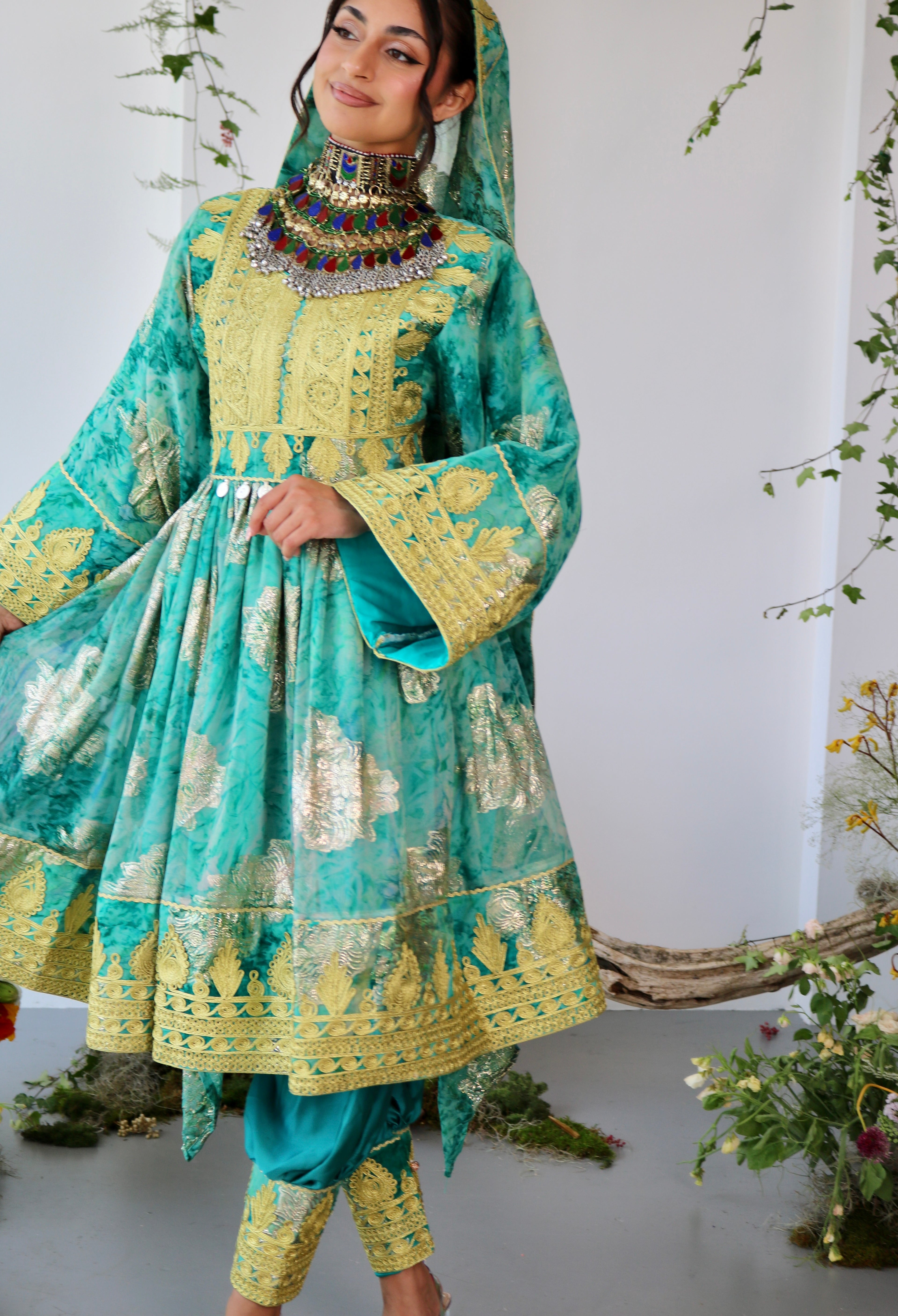 Farah Afghan Kuchi Dress (blue)