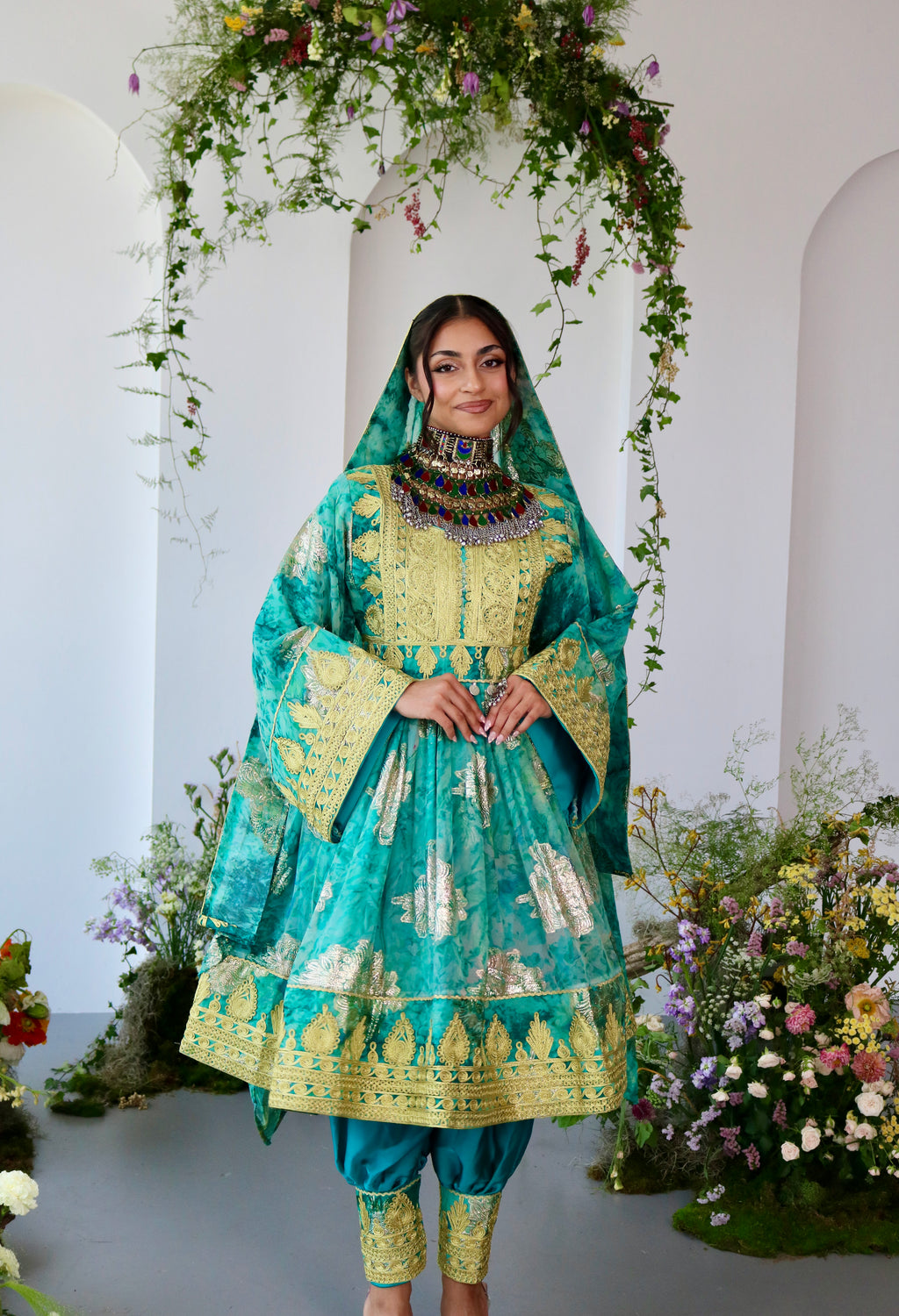 Farah Afghan Kuchi Dress (blue)