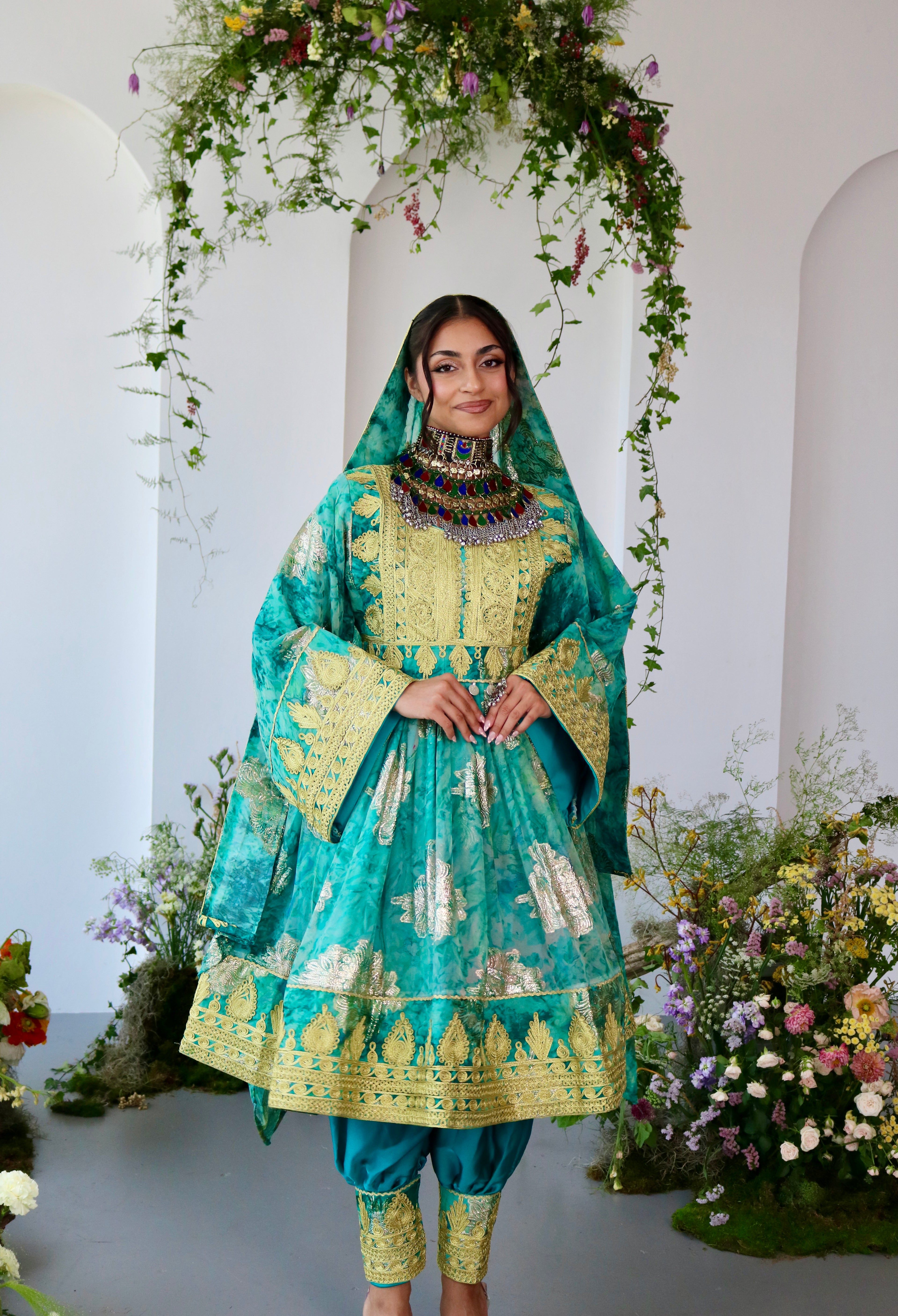 Farah Afghan Kuchi Dress (blue)