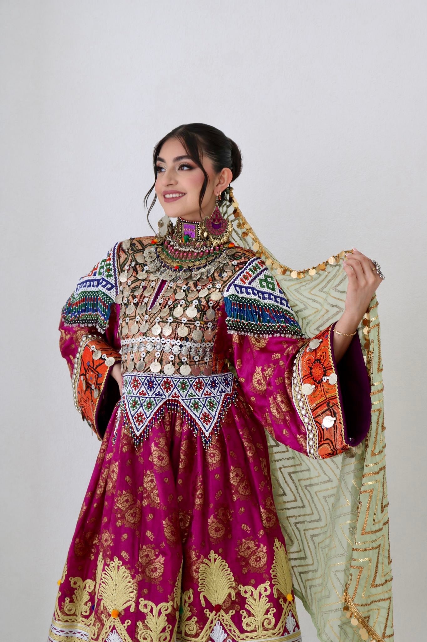 Farzana Afghan Kuchi Dress (purple)