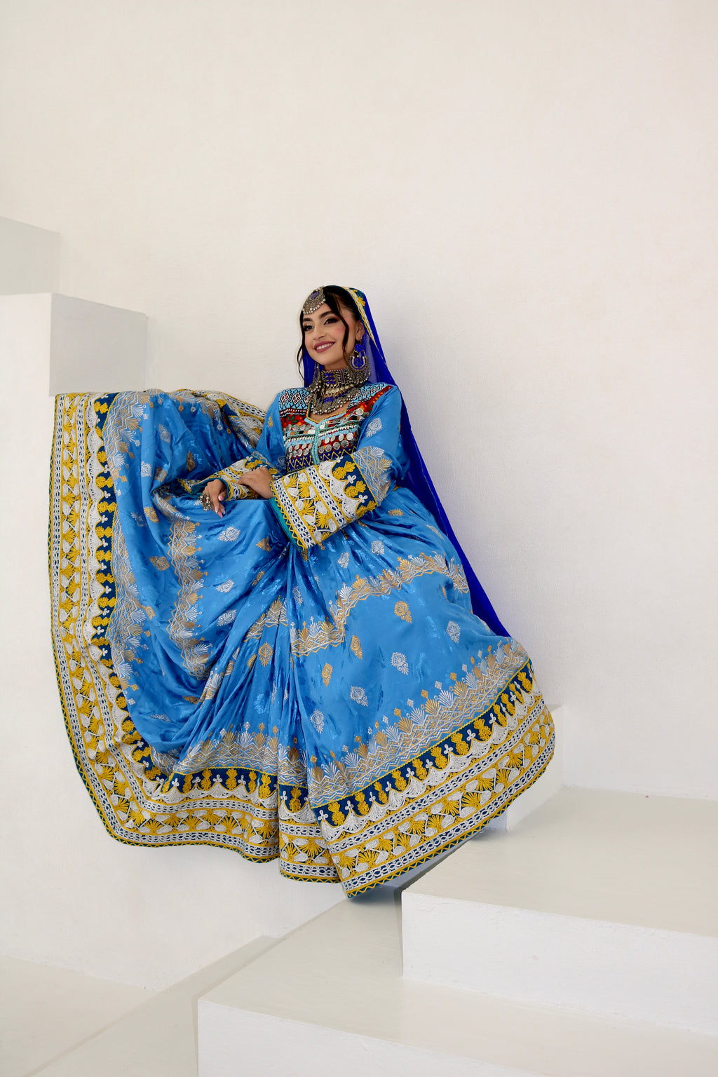 Zarmina Afghan Kuchi Dress (blue)