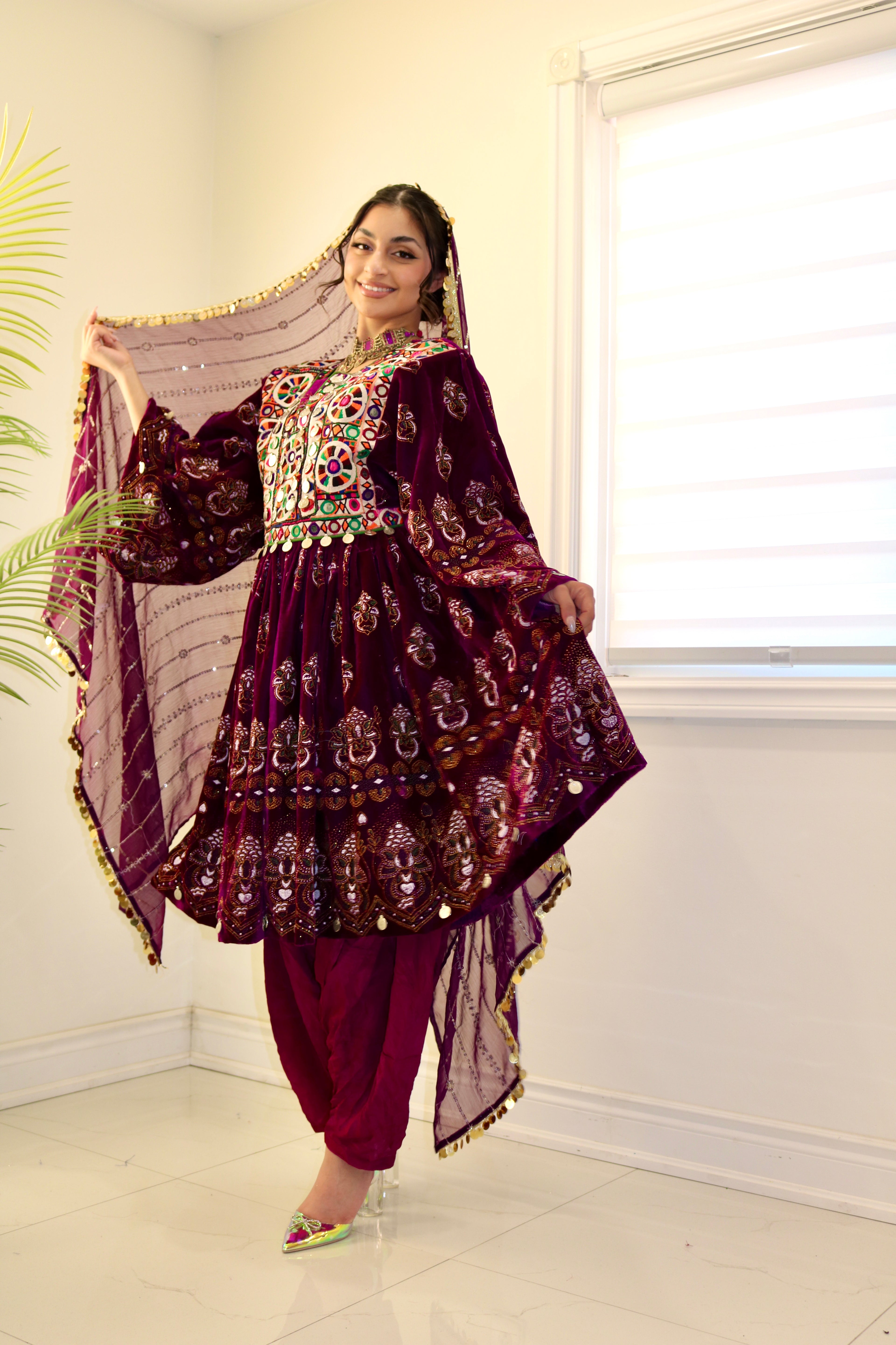 Wahida Afghan Kuchi Dress (pink)