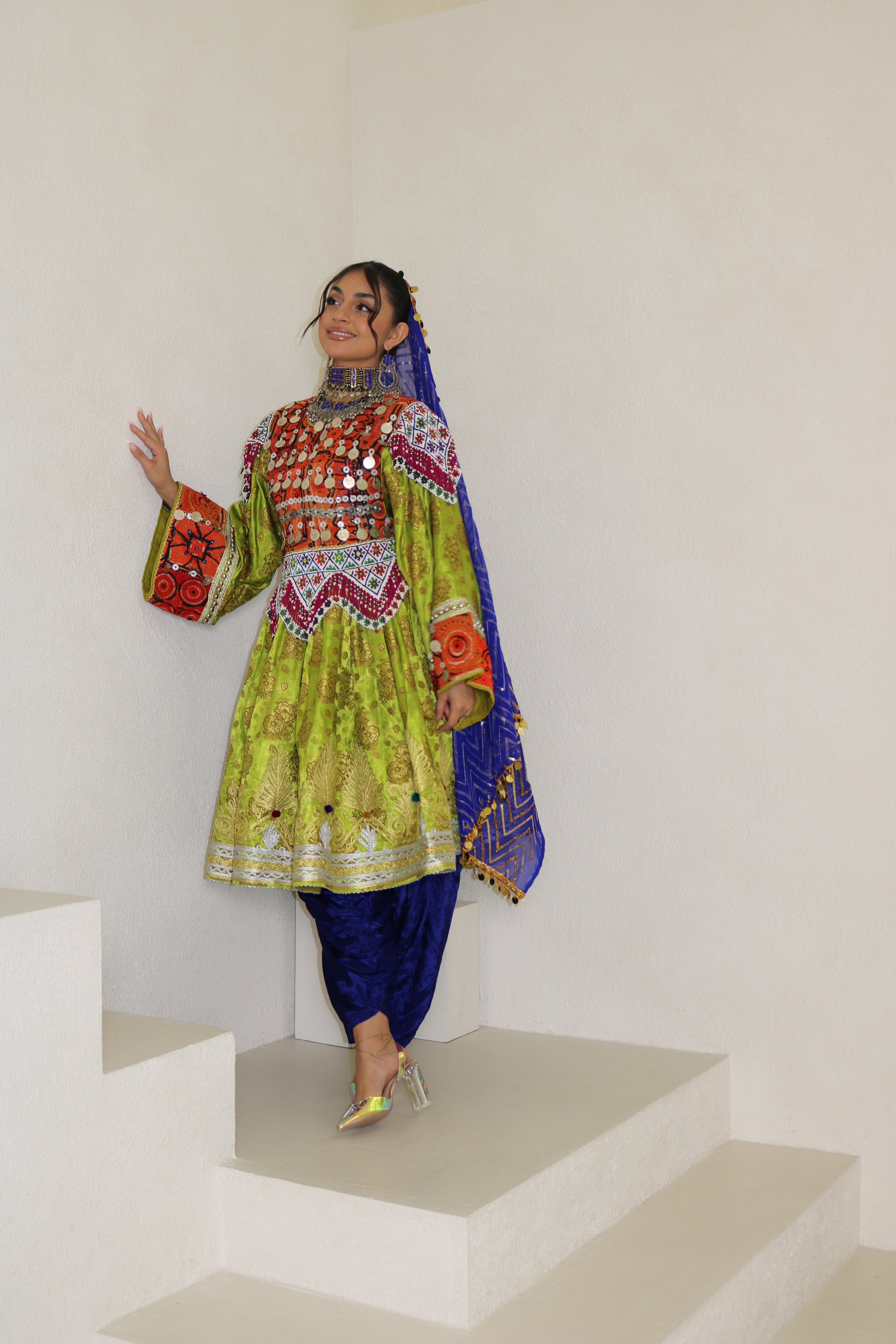 Farzana Afghan Kuchi Dress (mint green)