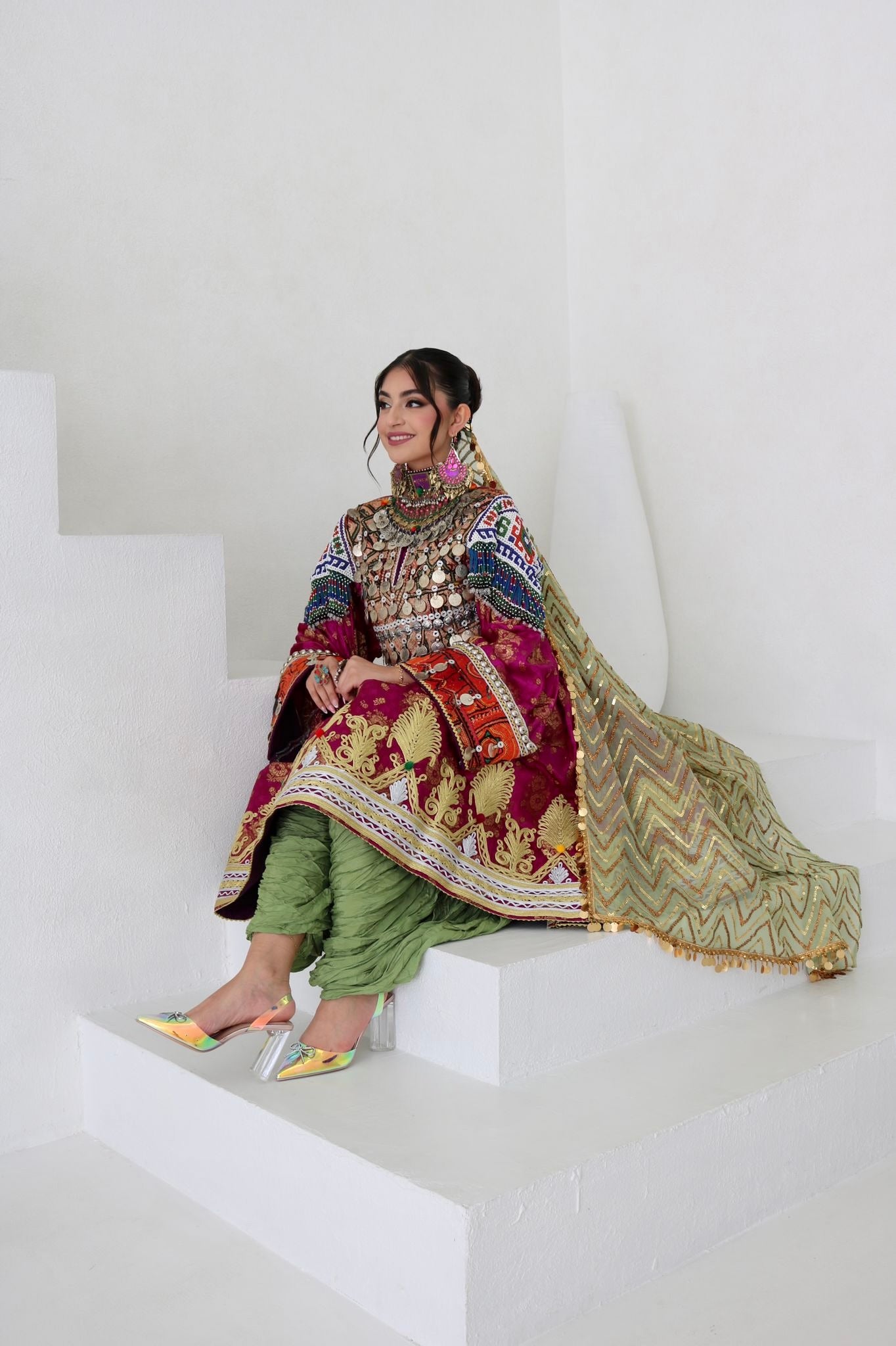 Farzana Afghan Kuchi Dress (purple)