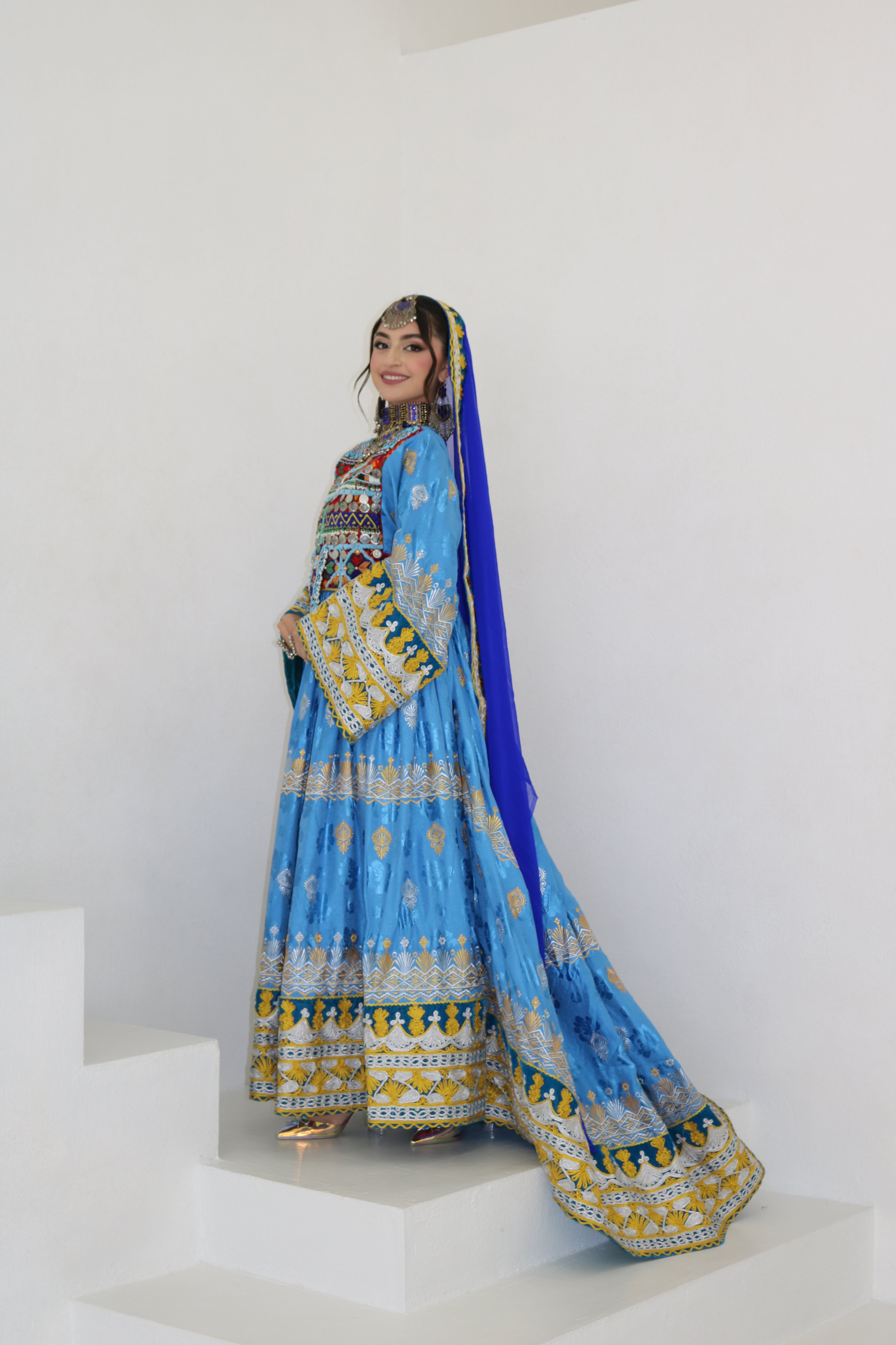 Zarmina Afghan Kuchi Dress (blue)