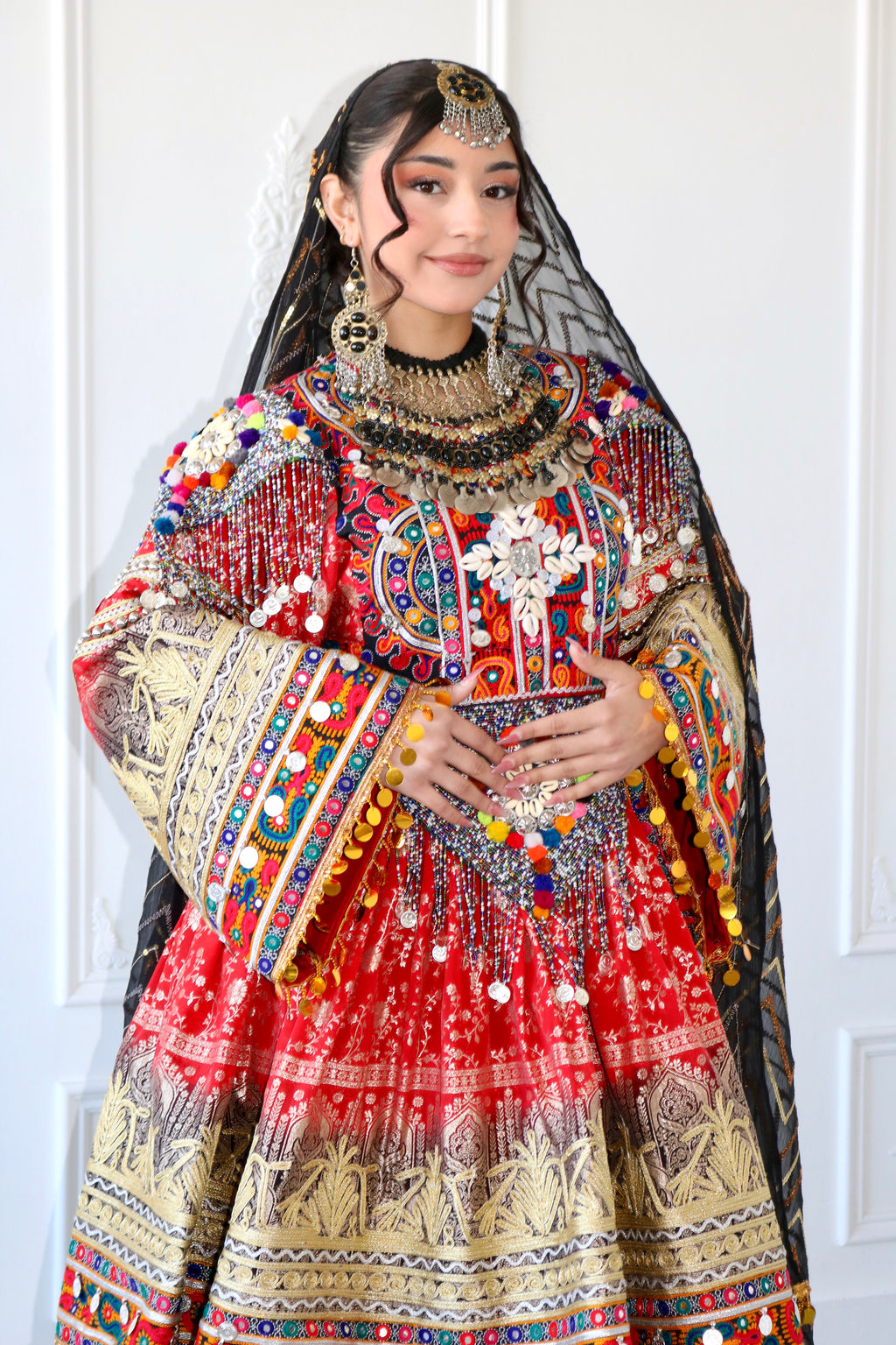 Afghan Kuchi Dress (red/black)