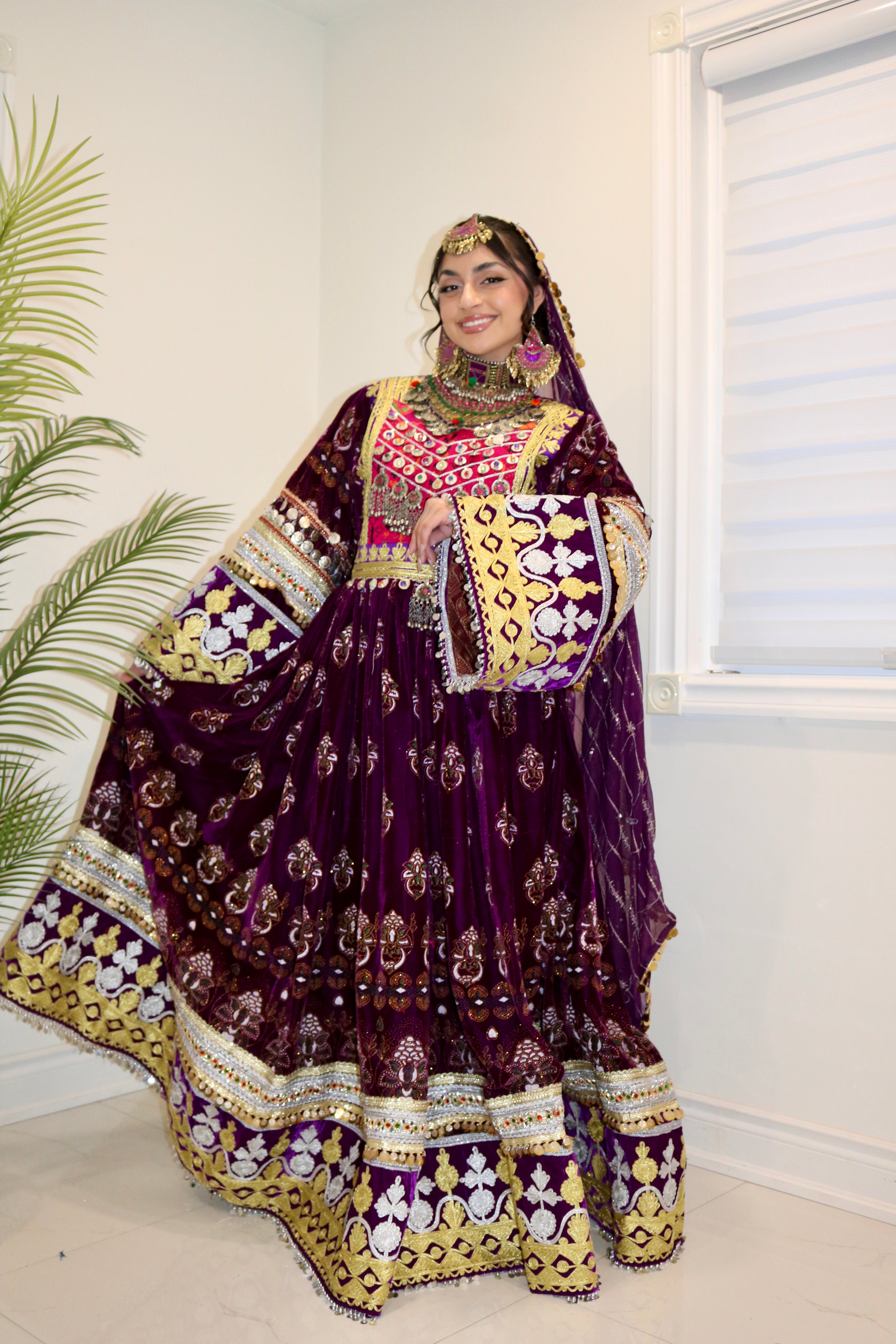 Muska Afghan Kuchi Dress (purple)