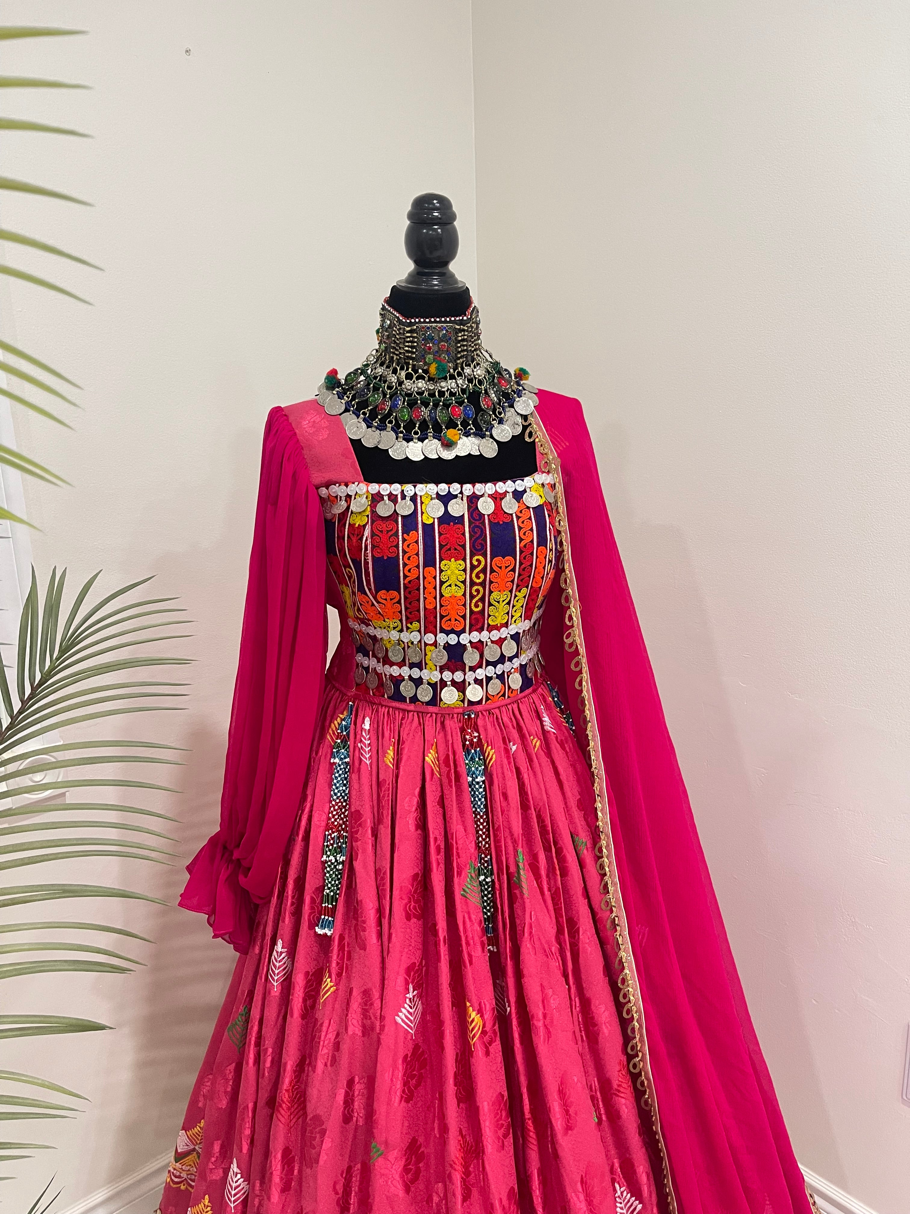 Nelofar Afghan Kuchi Dress - Pink