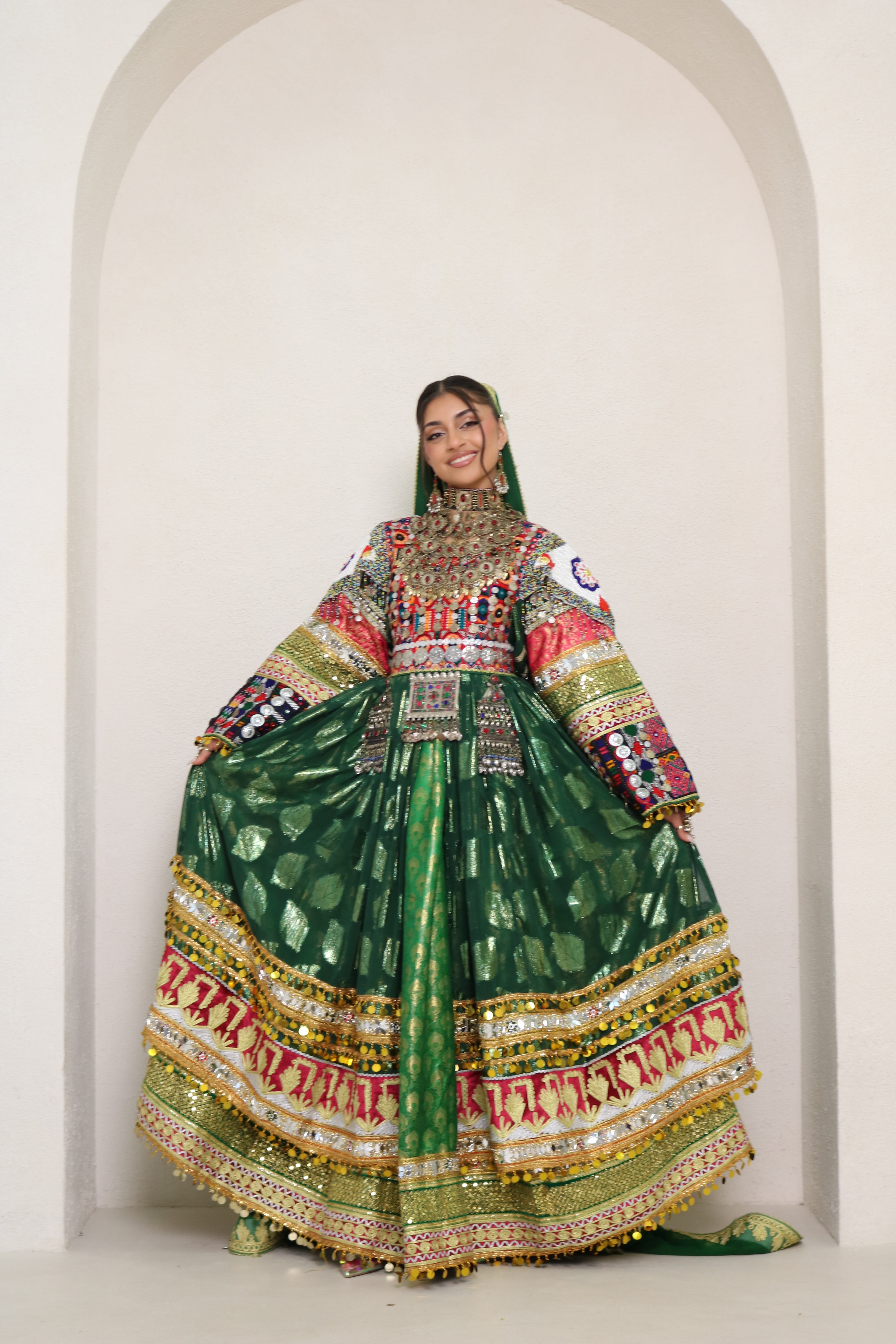 Maria Green Afghan Kuchi Dress