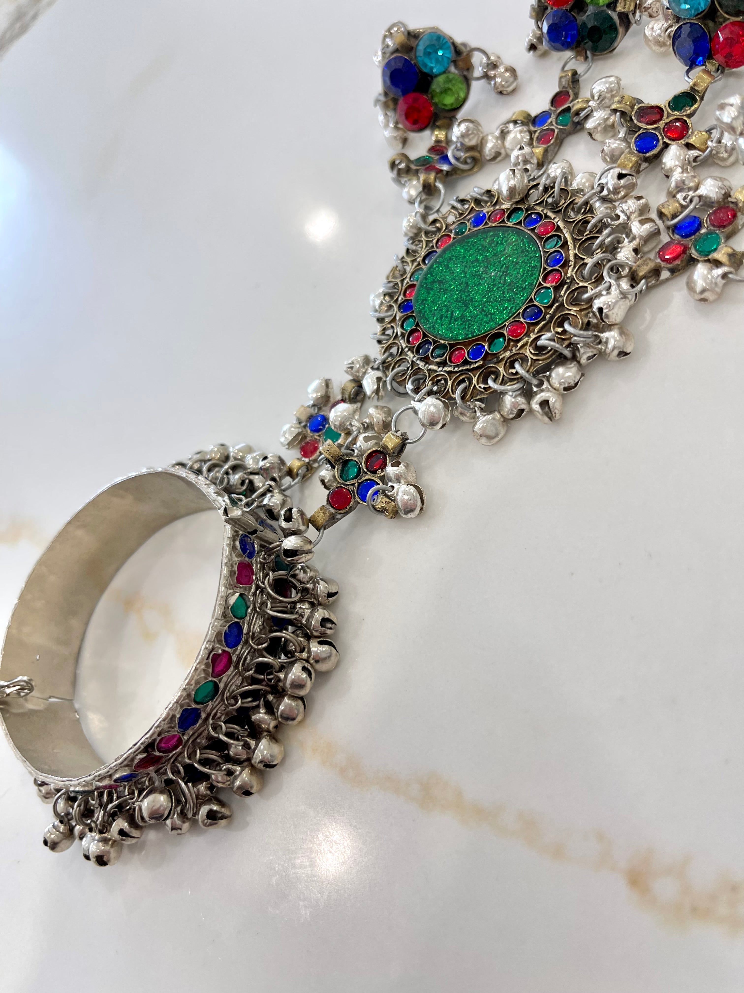 Afghan Handmade Bangle Cuff Bangles With multicolour finger Rings