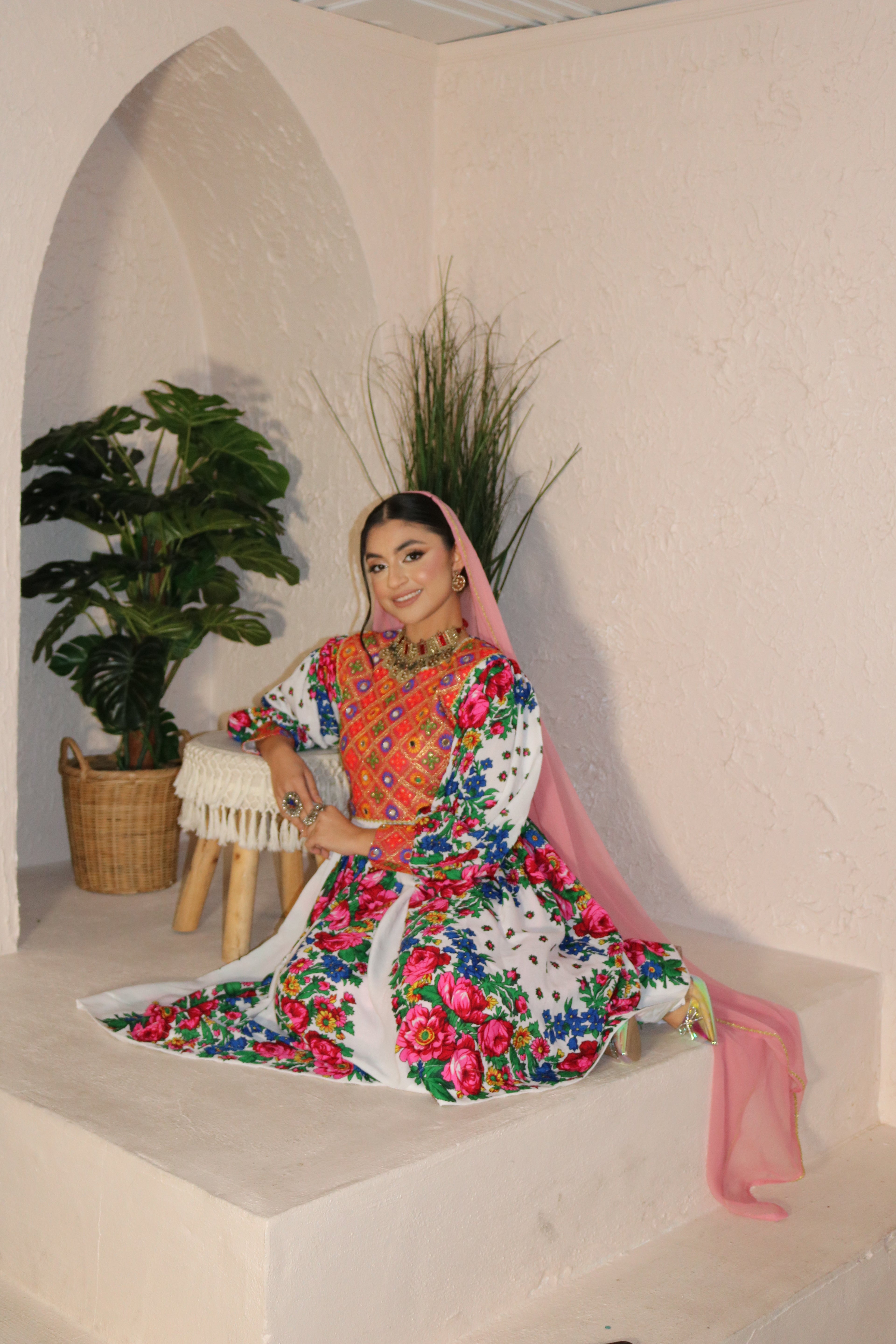 Morsal Afghan Kuchi Dress (white)