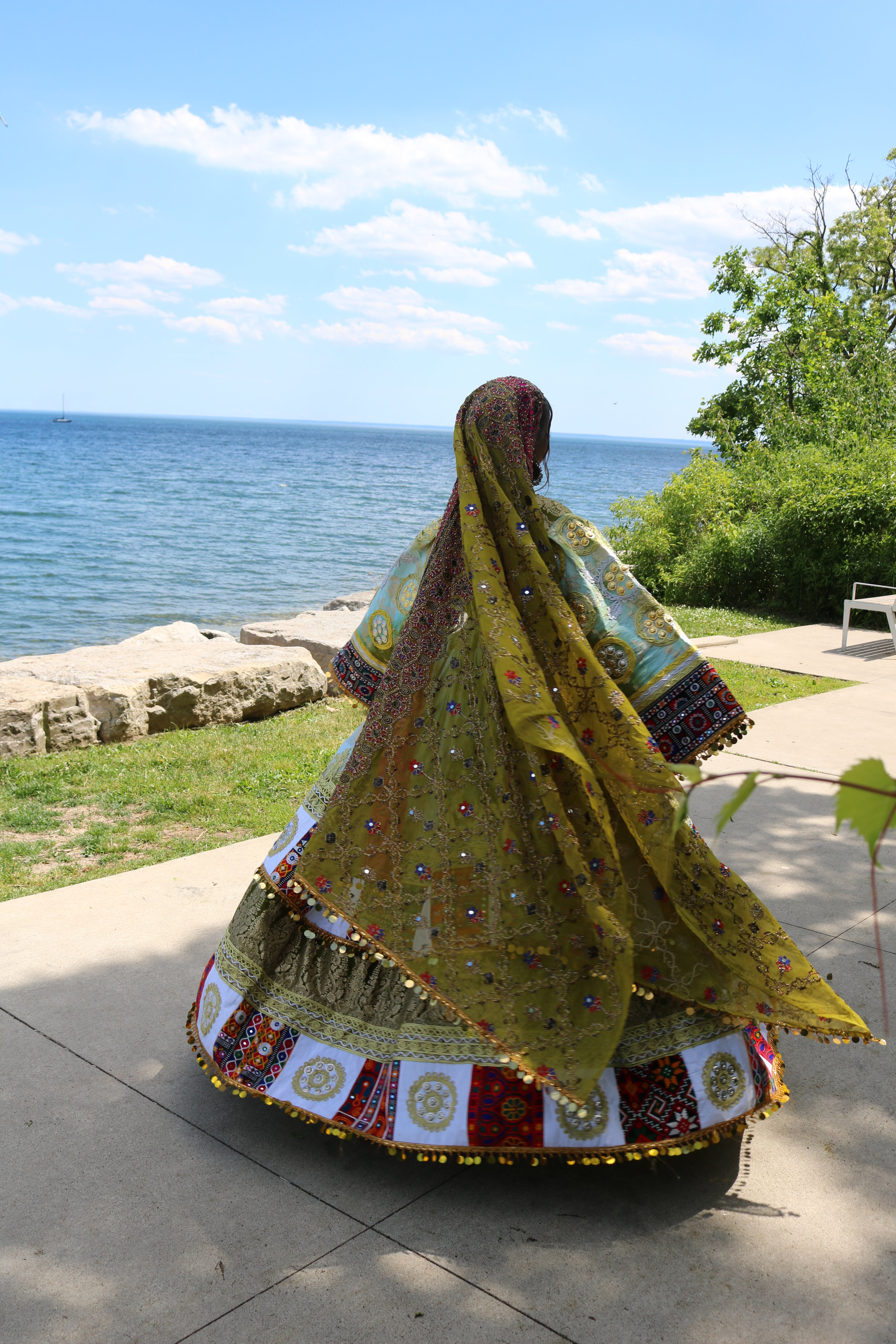 Afghan Kuchi Dress (olive green)