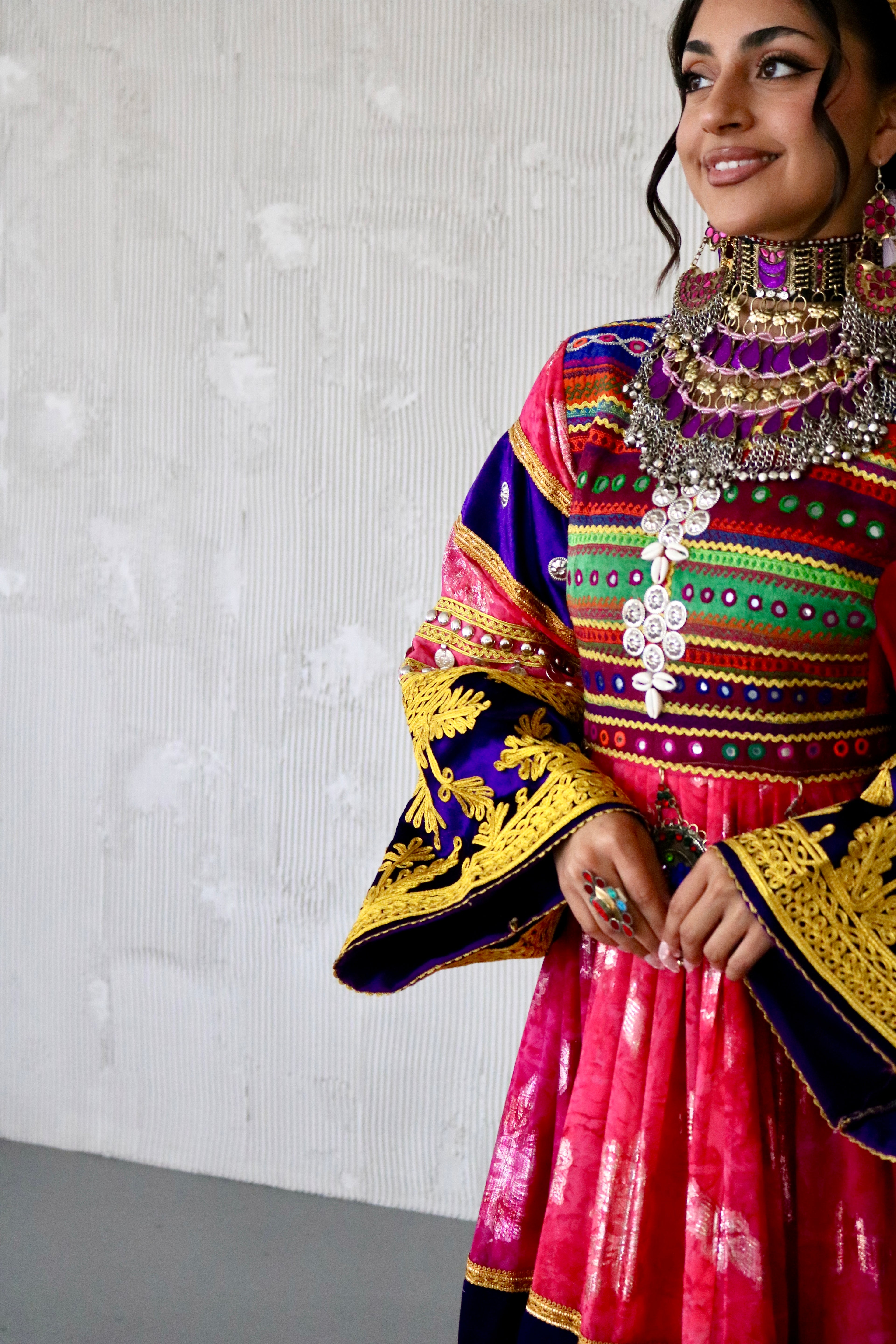Layma Afghan Kuchi Dress(pink/purple)