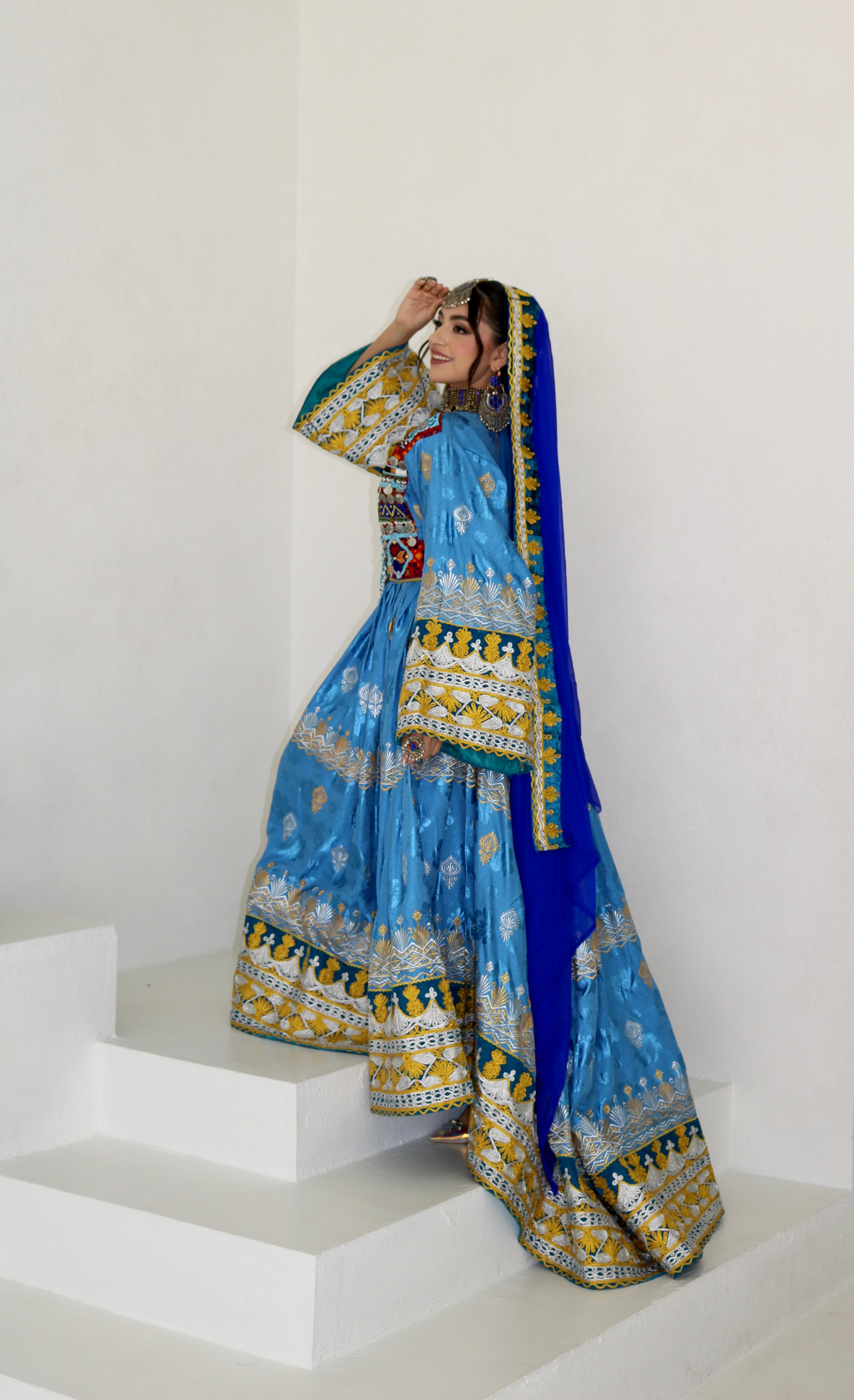 Zarmina Afghan Kuchi Dress (blue)