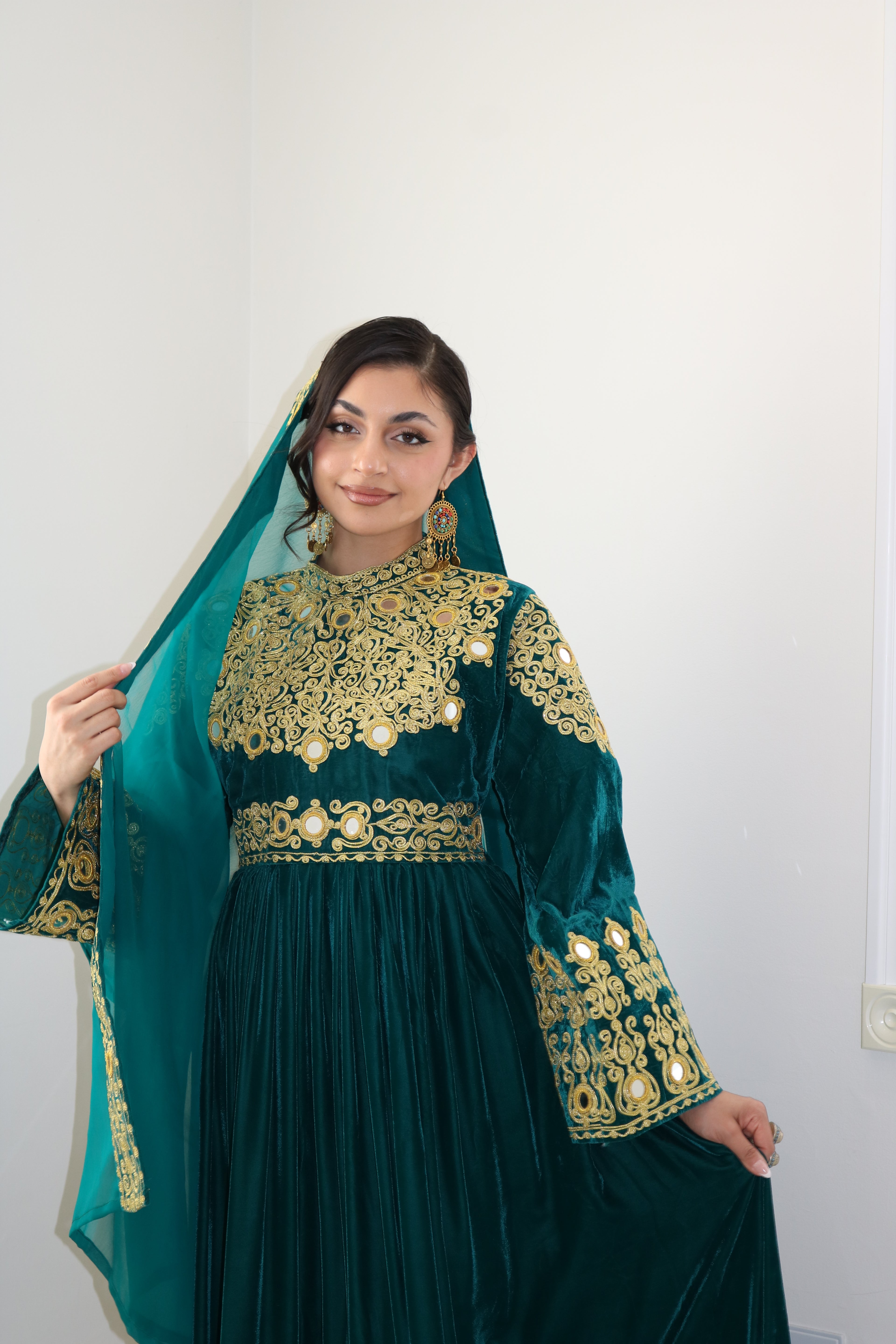 Sahar Afghan Kuchi Dress (sea green)