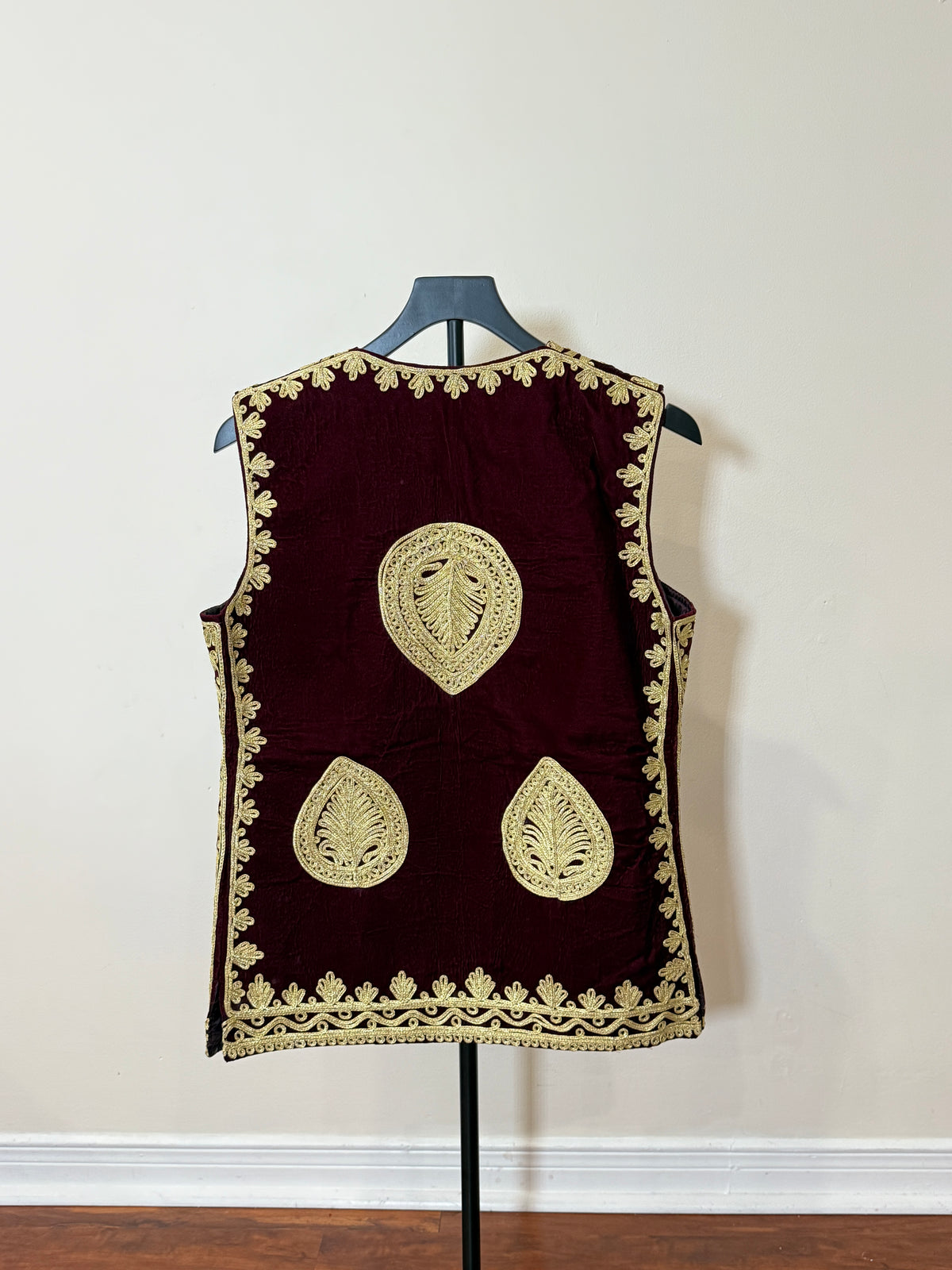Afghan Kuchi Dress vest maroon