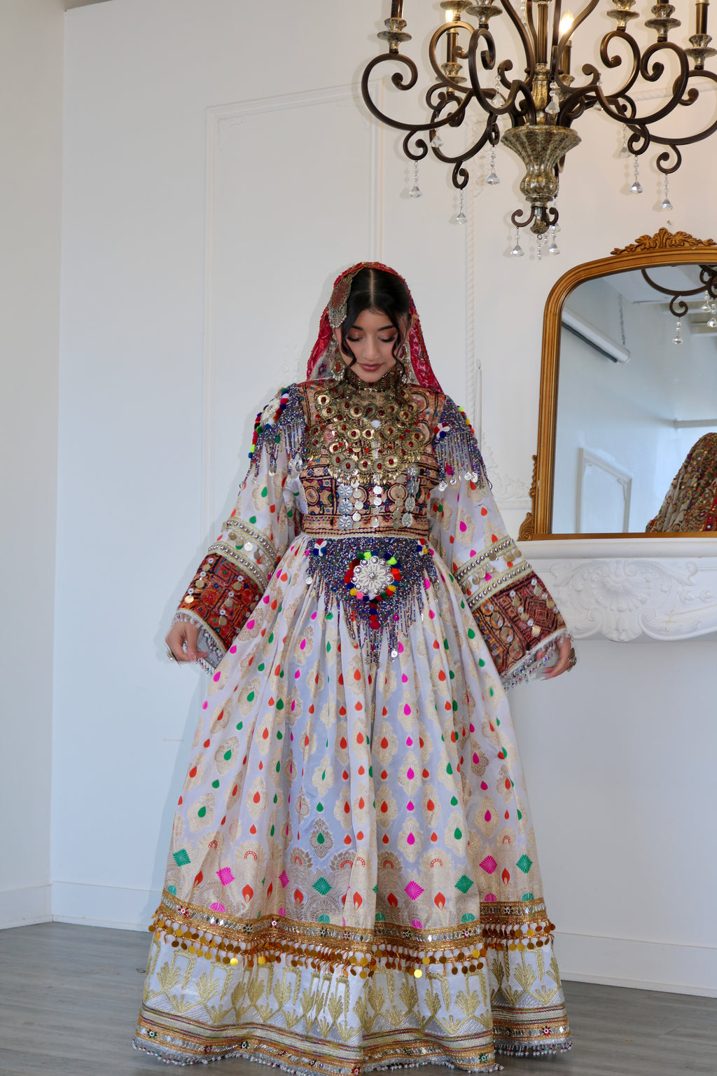 Mursal Afghan Kuchi Dress (white)