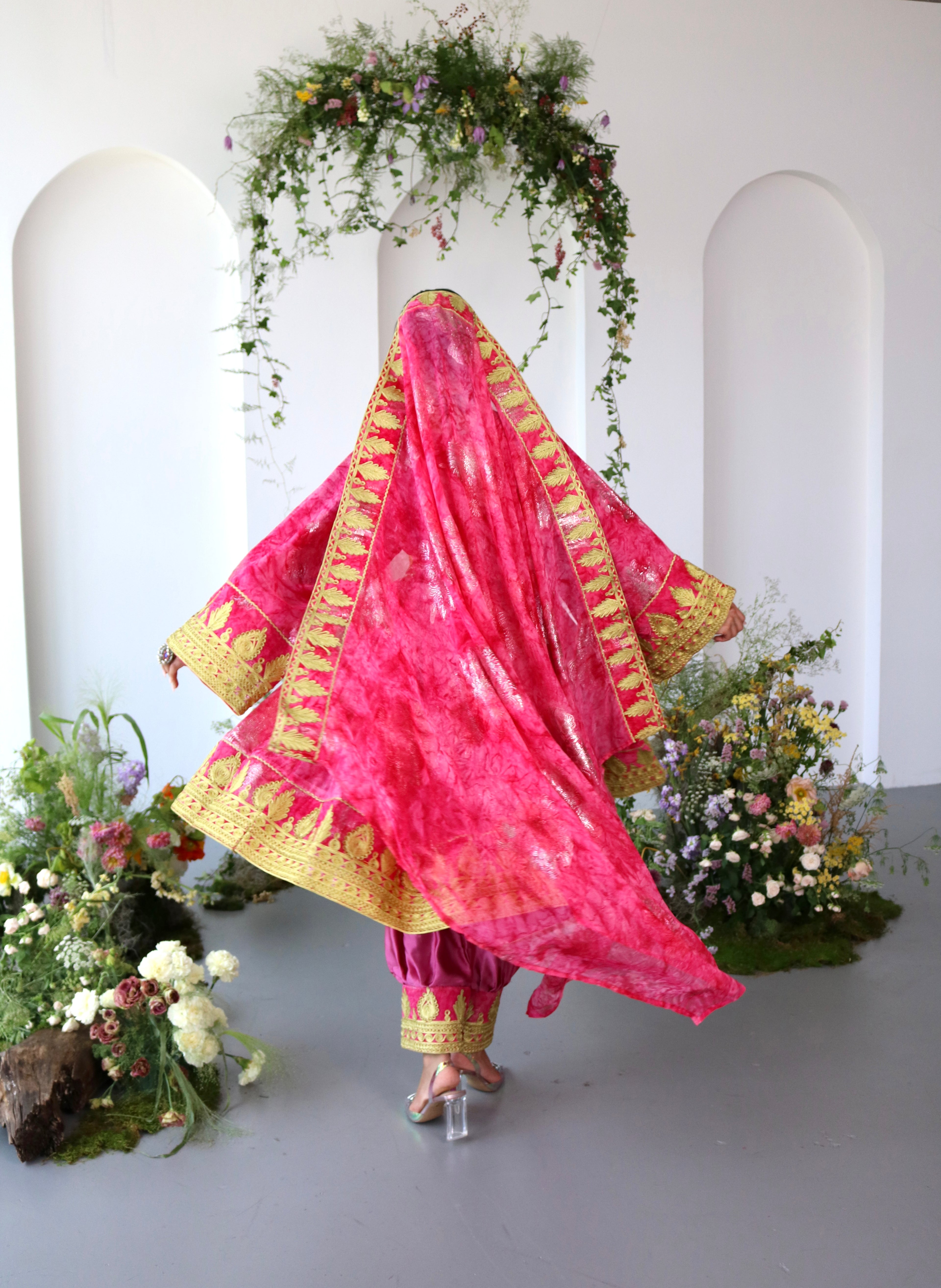 Farah Afghan Kuchi Dress (pink)