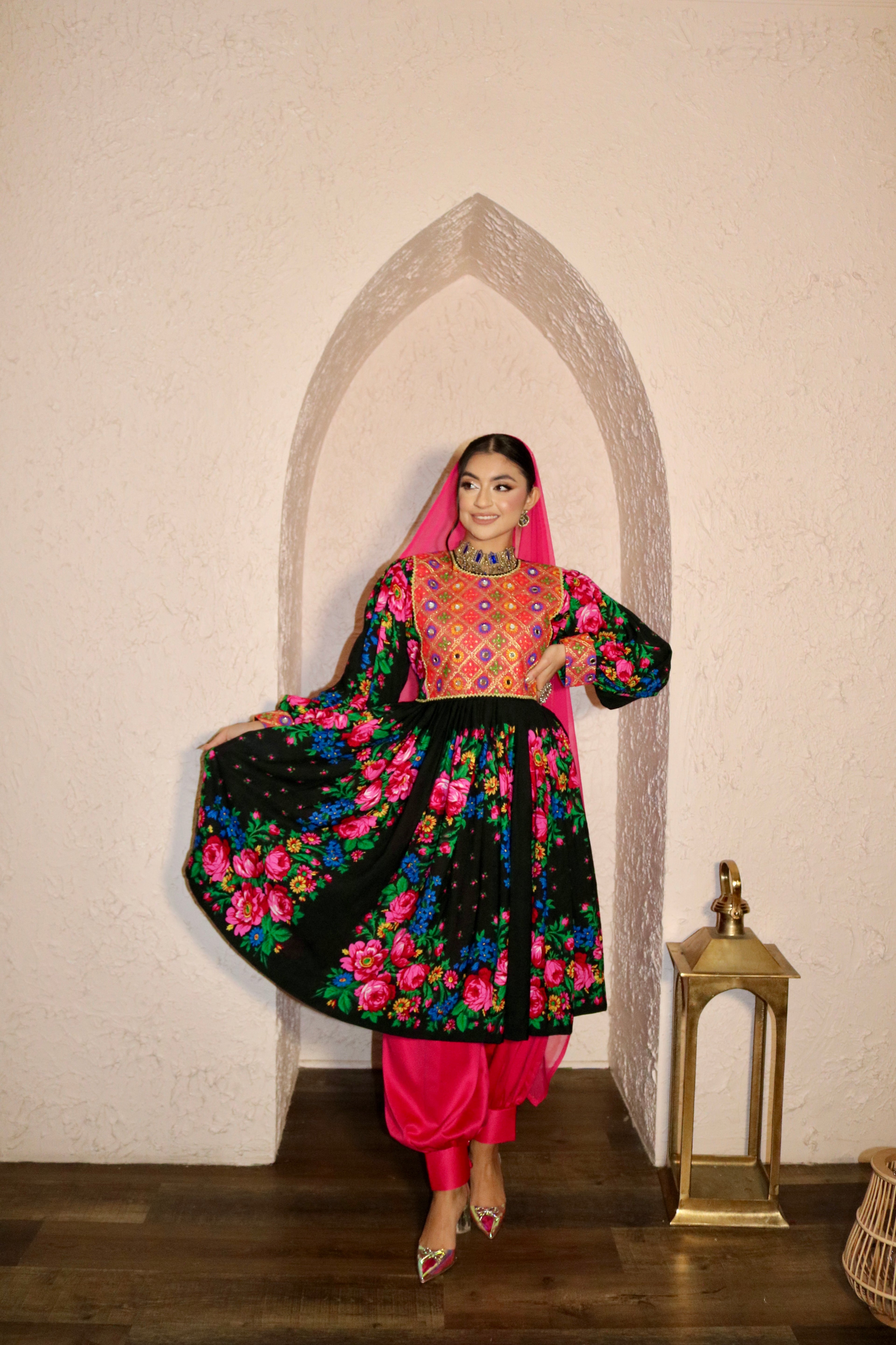 Morsal Afghan Kuchi Dress ( black)