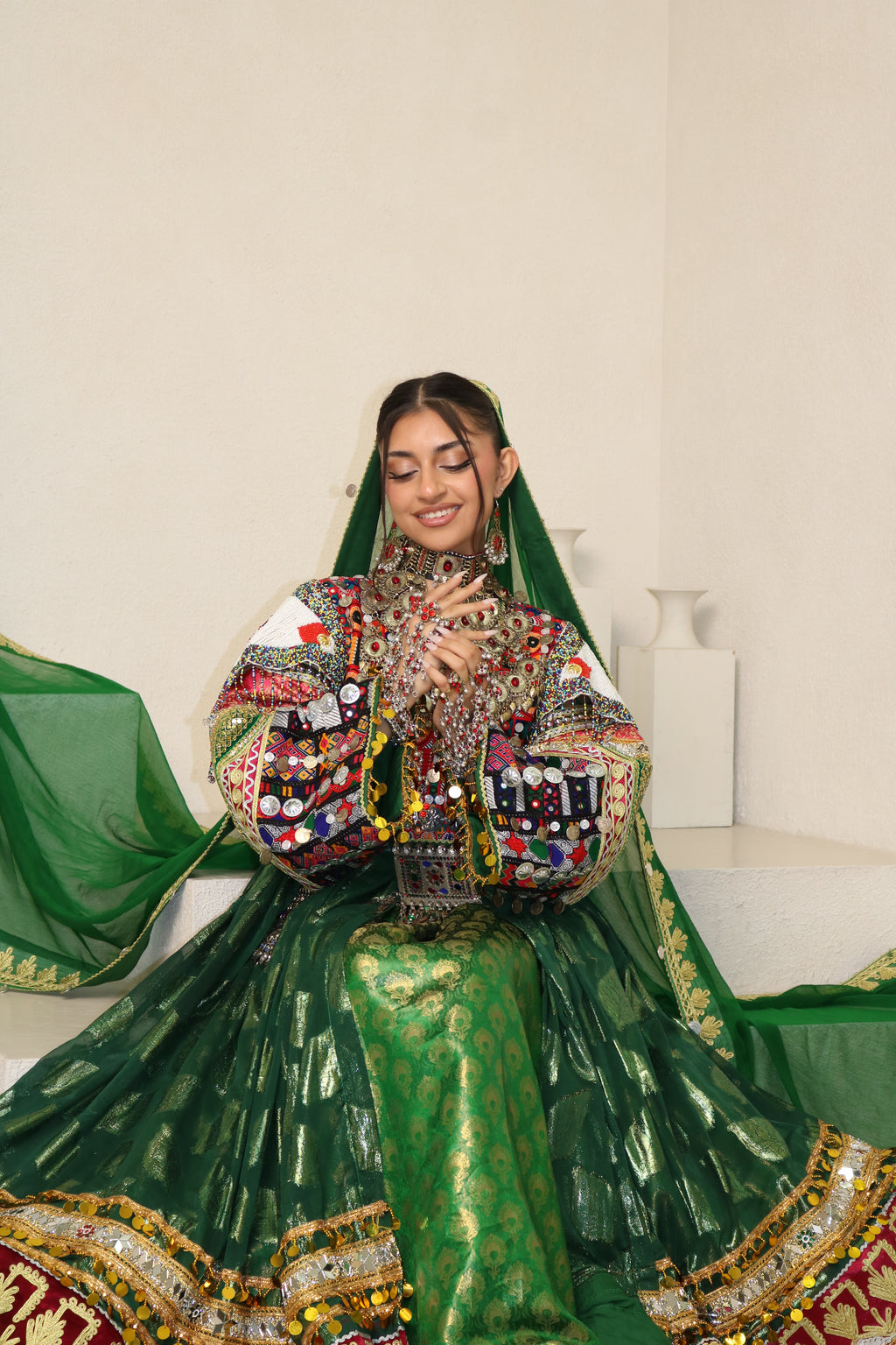 Maria Green Afghan Kuchi Dress