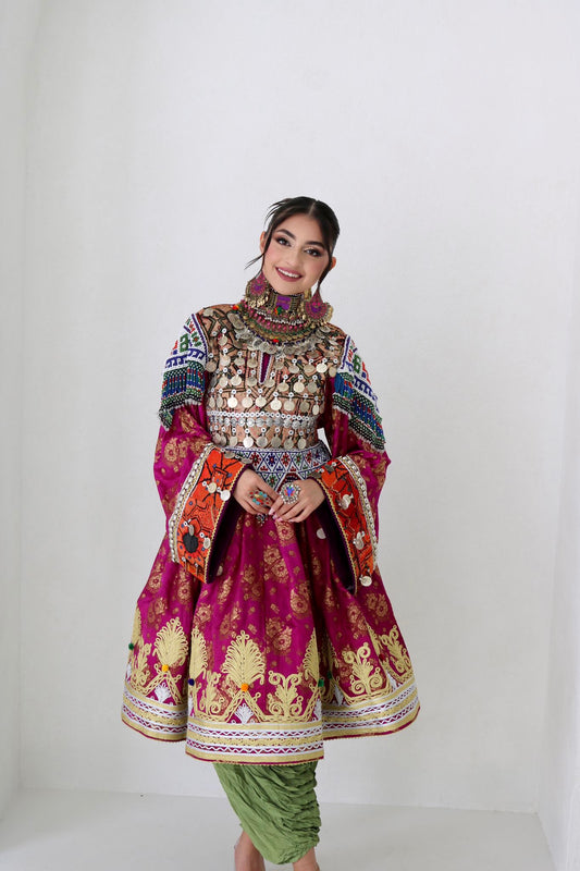 Farzana Afghan Kuchi Dress (purple)