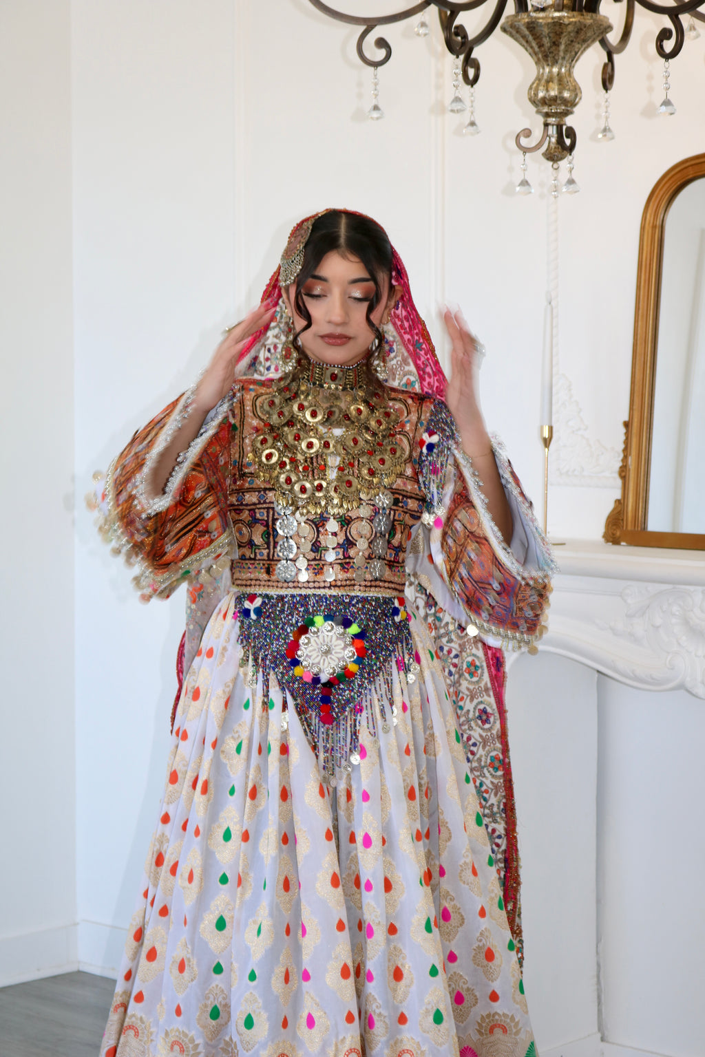 Mursal Afghan Kuchi Dress (white)