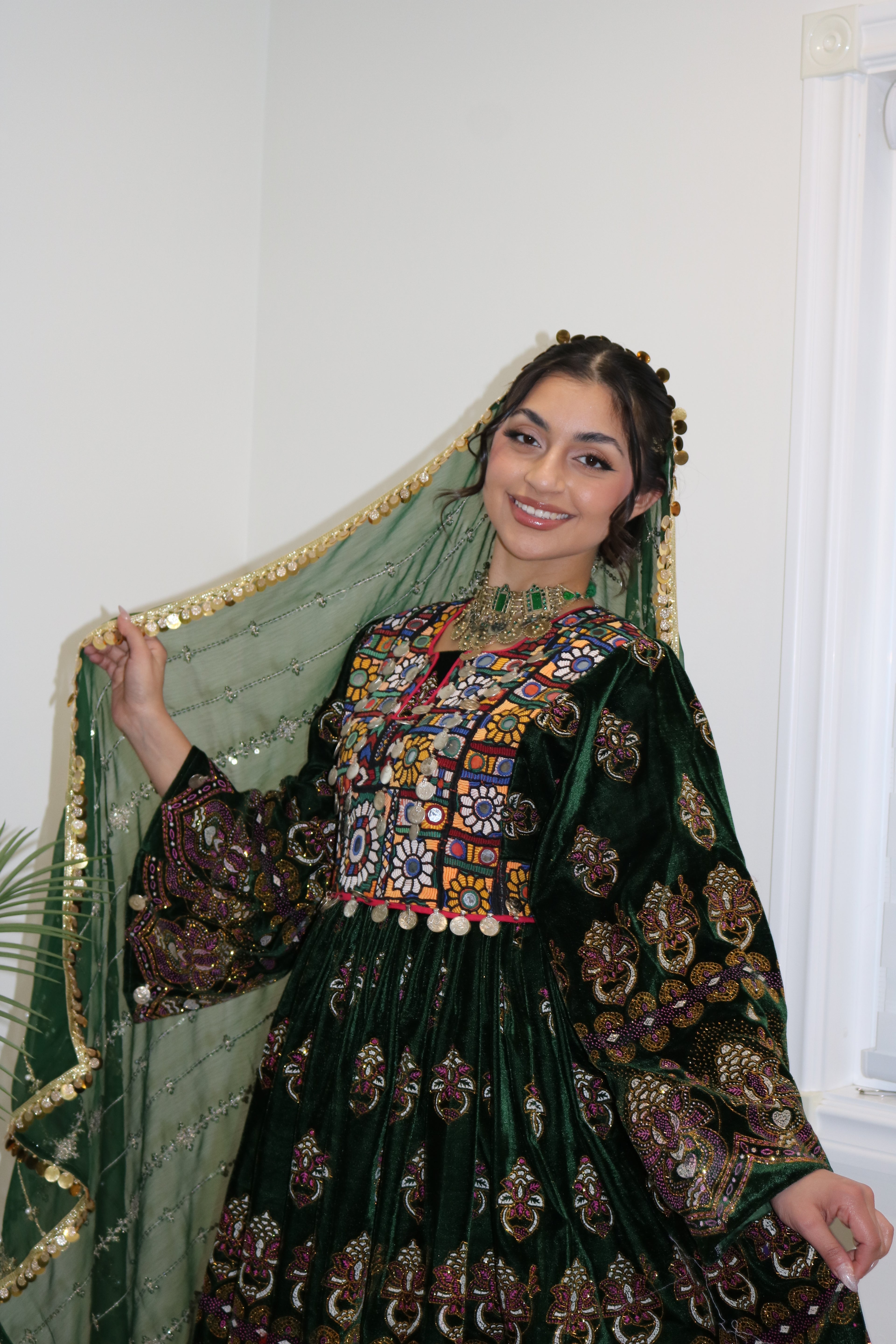 Wahida Afghan Kuchi Dress (green)