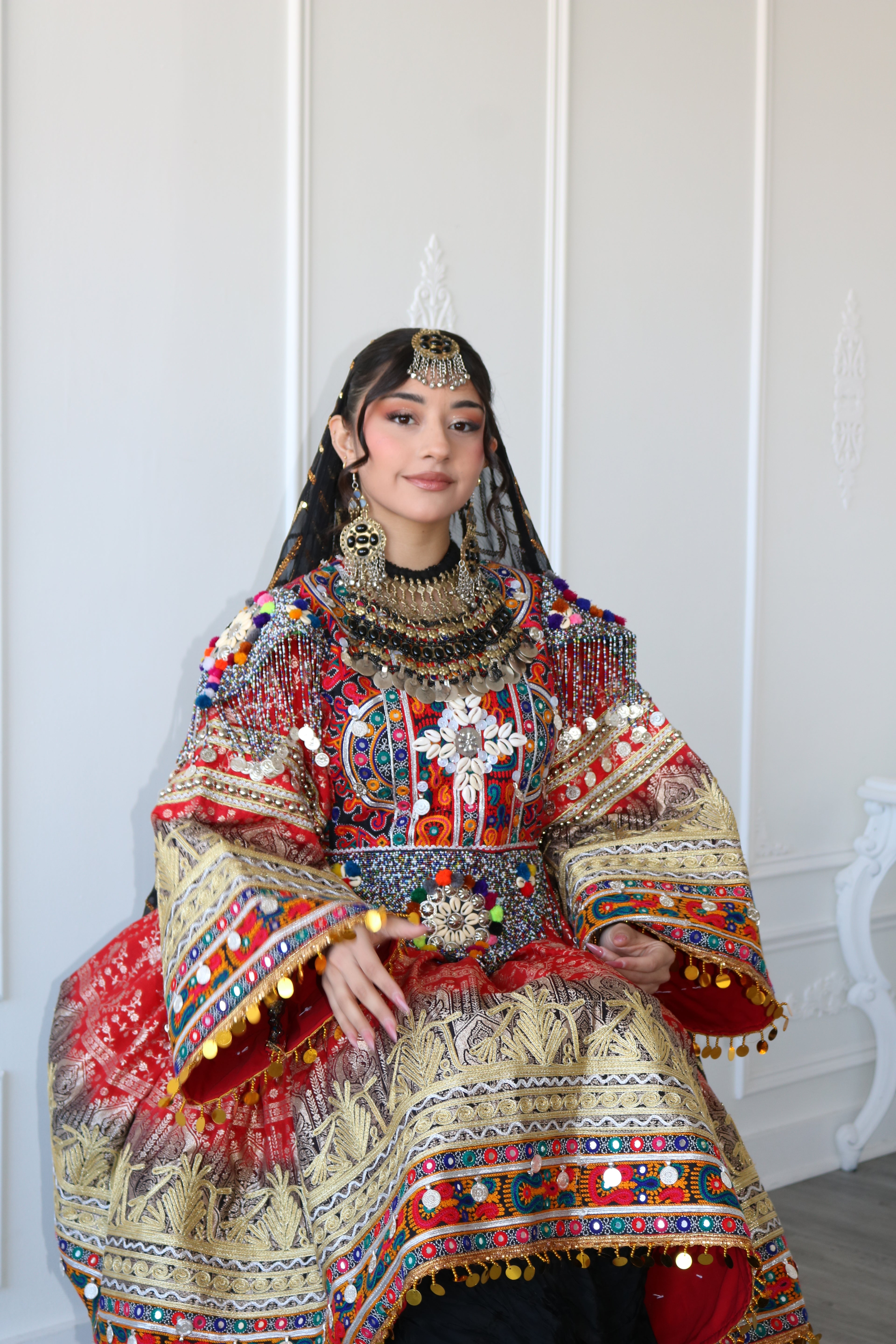 Afghan Kuchi Dress (red/black)