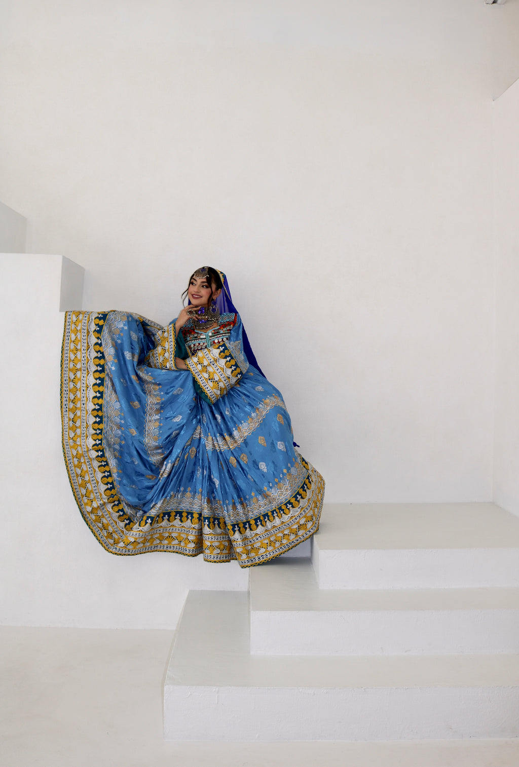 Zarmina Afghan Kuchi Dress (blue)