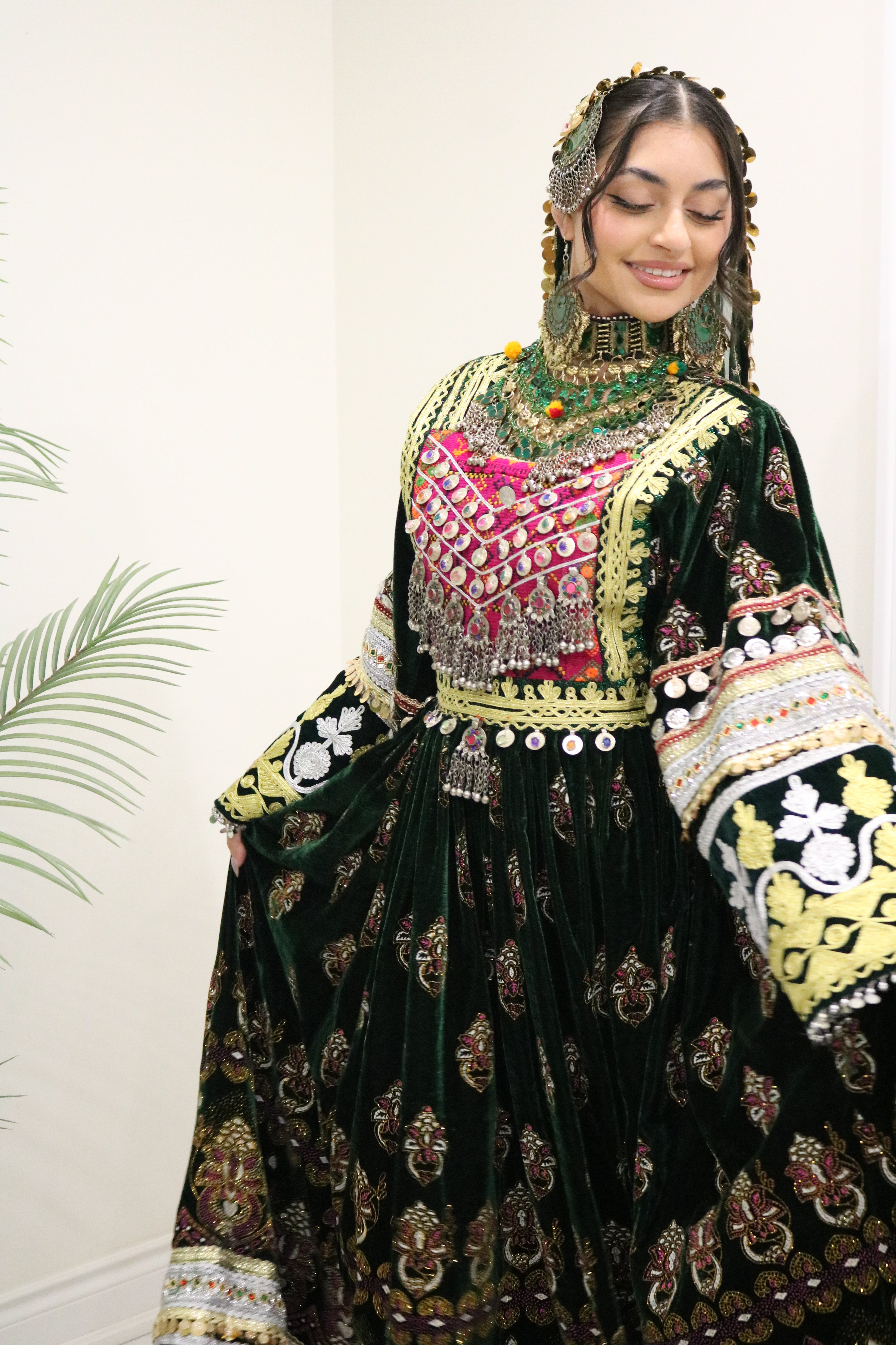 Muska Afghan Kuchi Dress (GREEN)