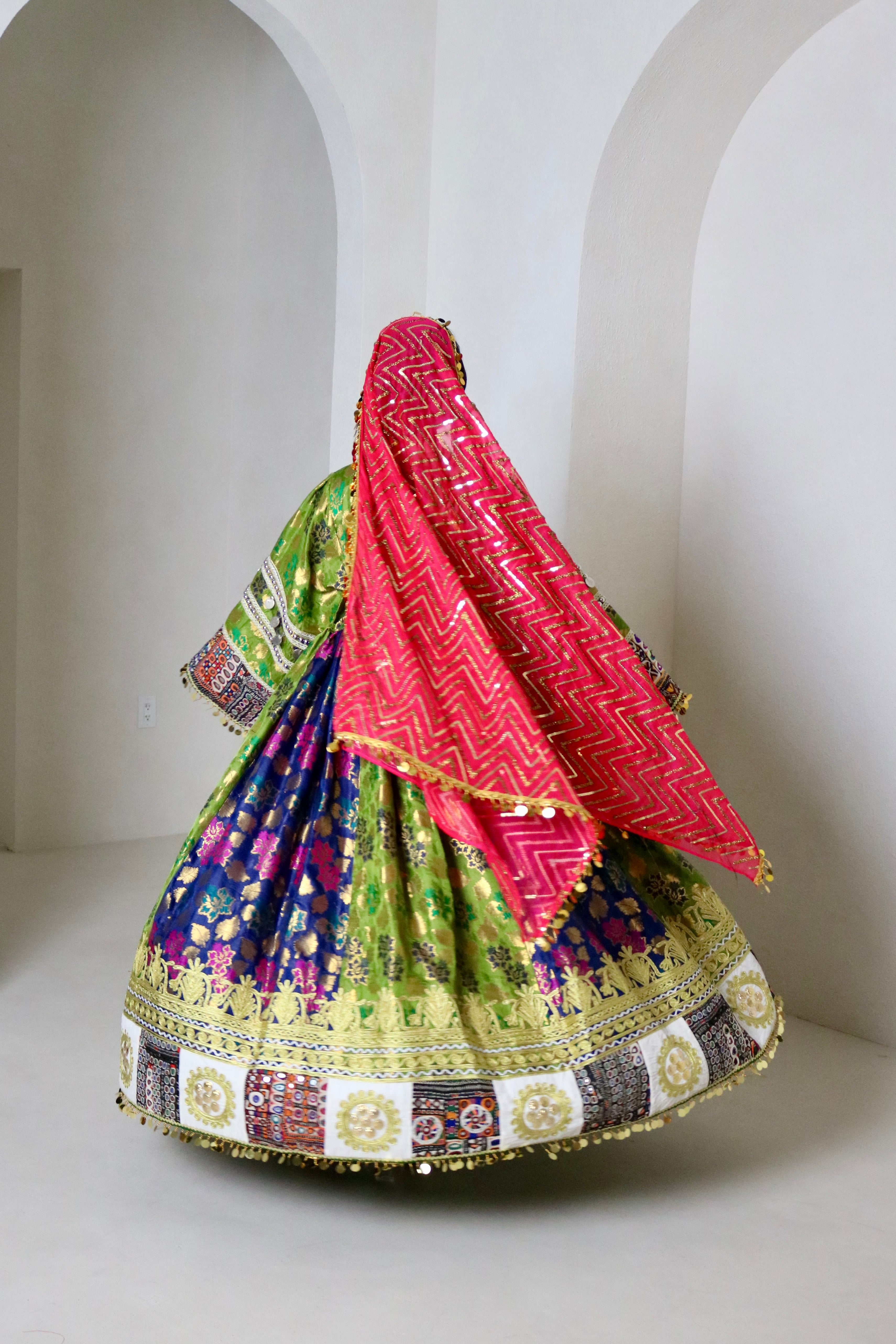 Sabrina Afghan Kuchi Dress (royal blue/green)