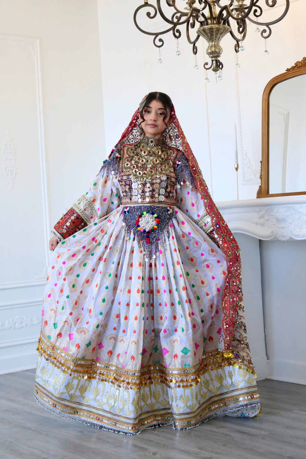 Mursal Afghan Kuchi Dress (white)