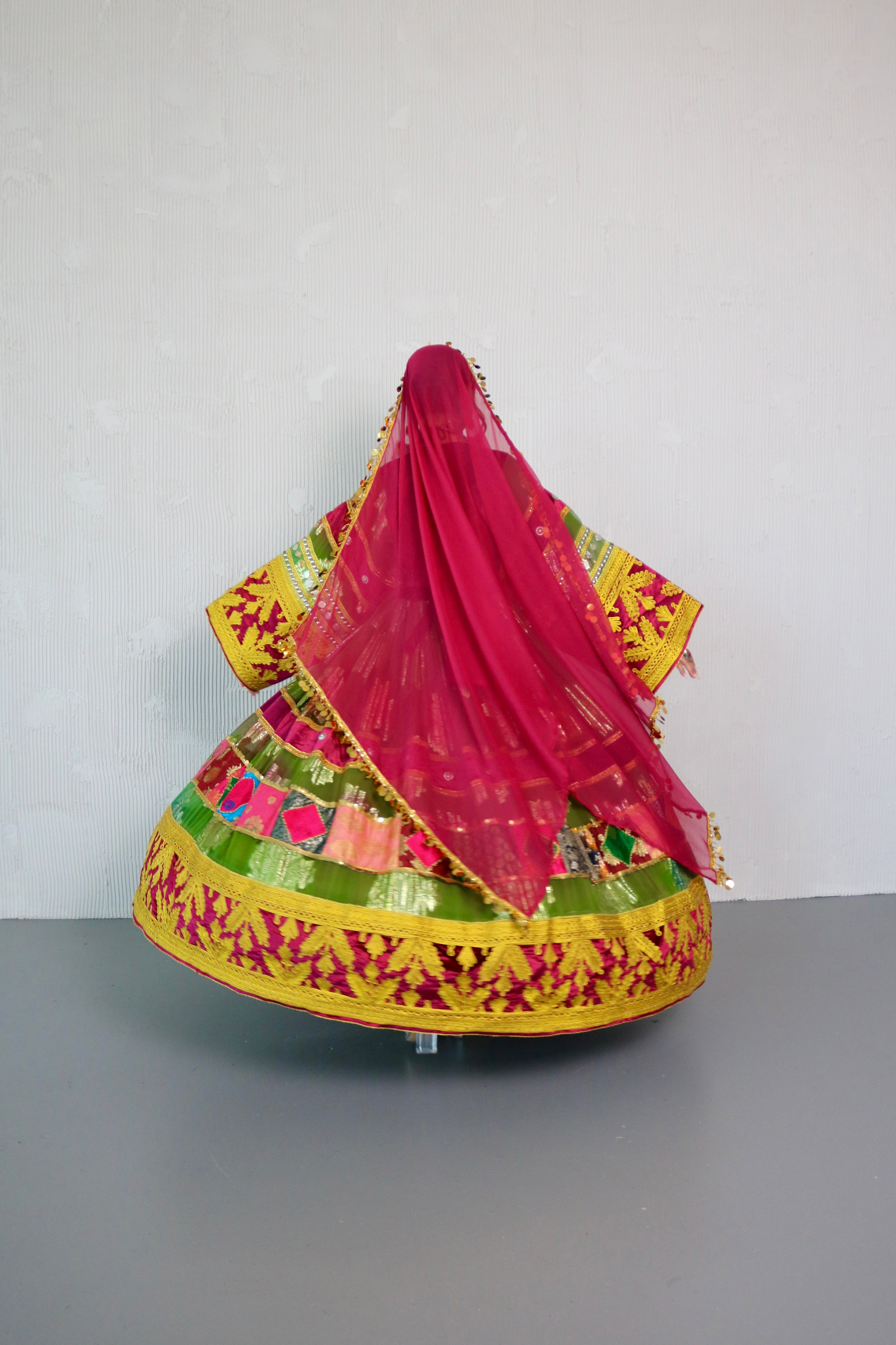 Layma Afghan Kuchi Dress(green/maroon)