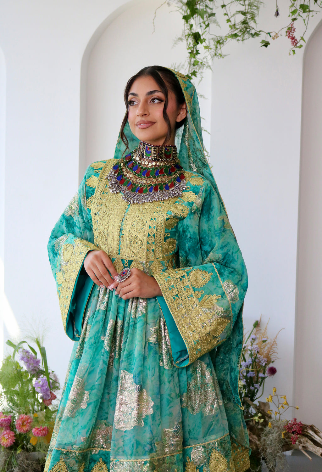 Farah Afghan Kuchi Dress (blue)