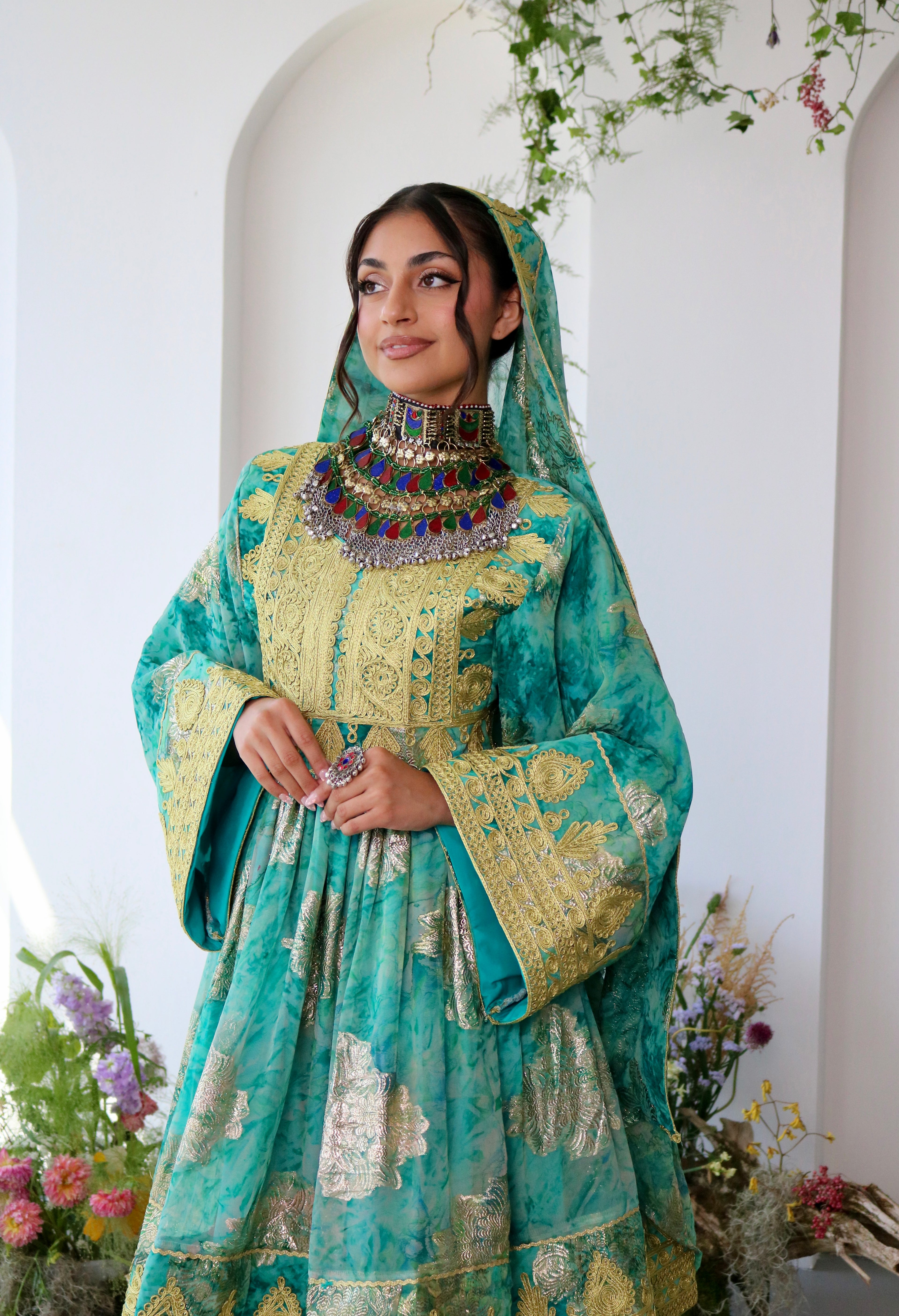 Farah Afghan Kuchi Dress (blue)